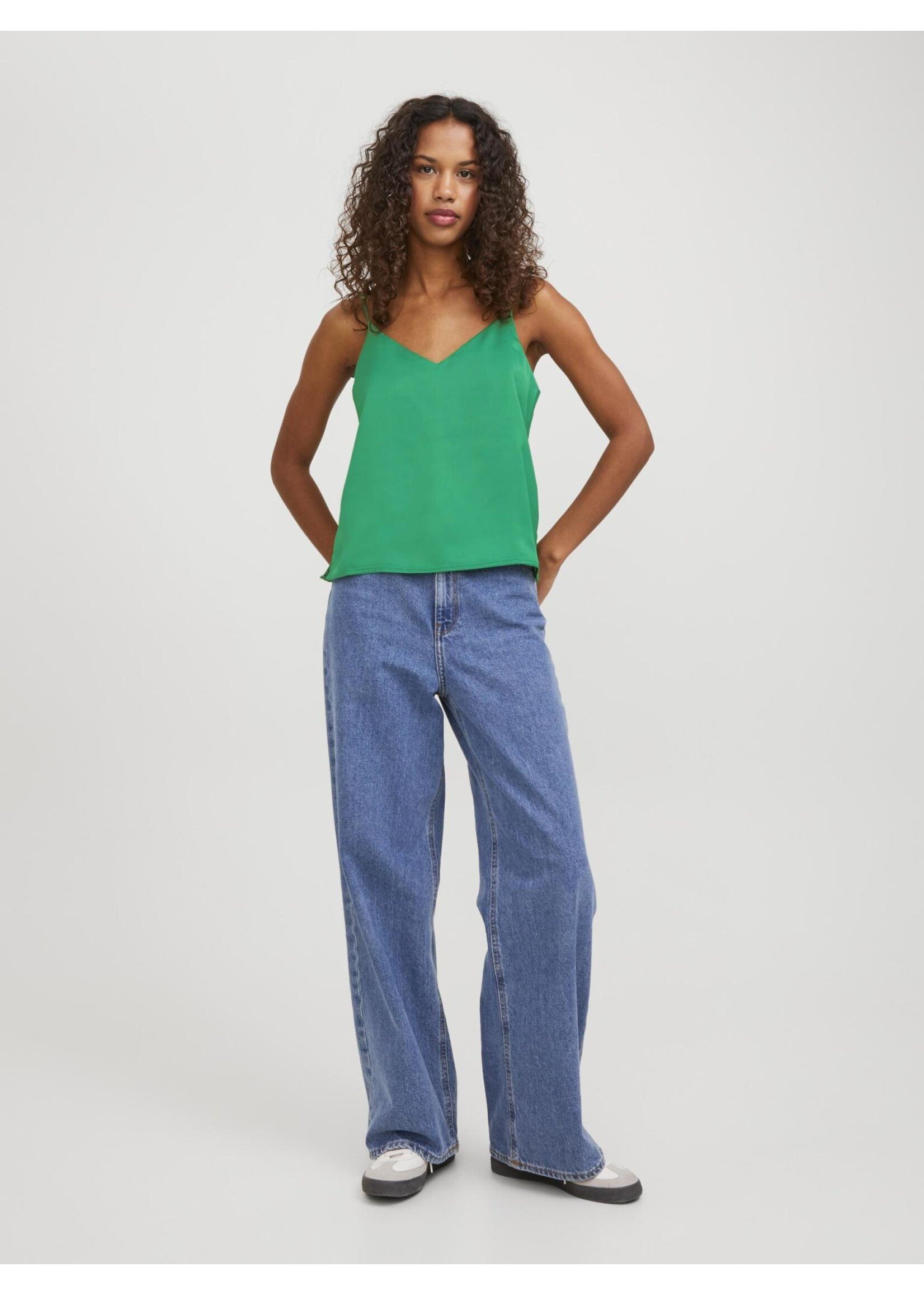 JXMALIA SATIN TOP - MEDIUM GREEN