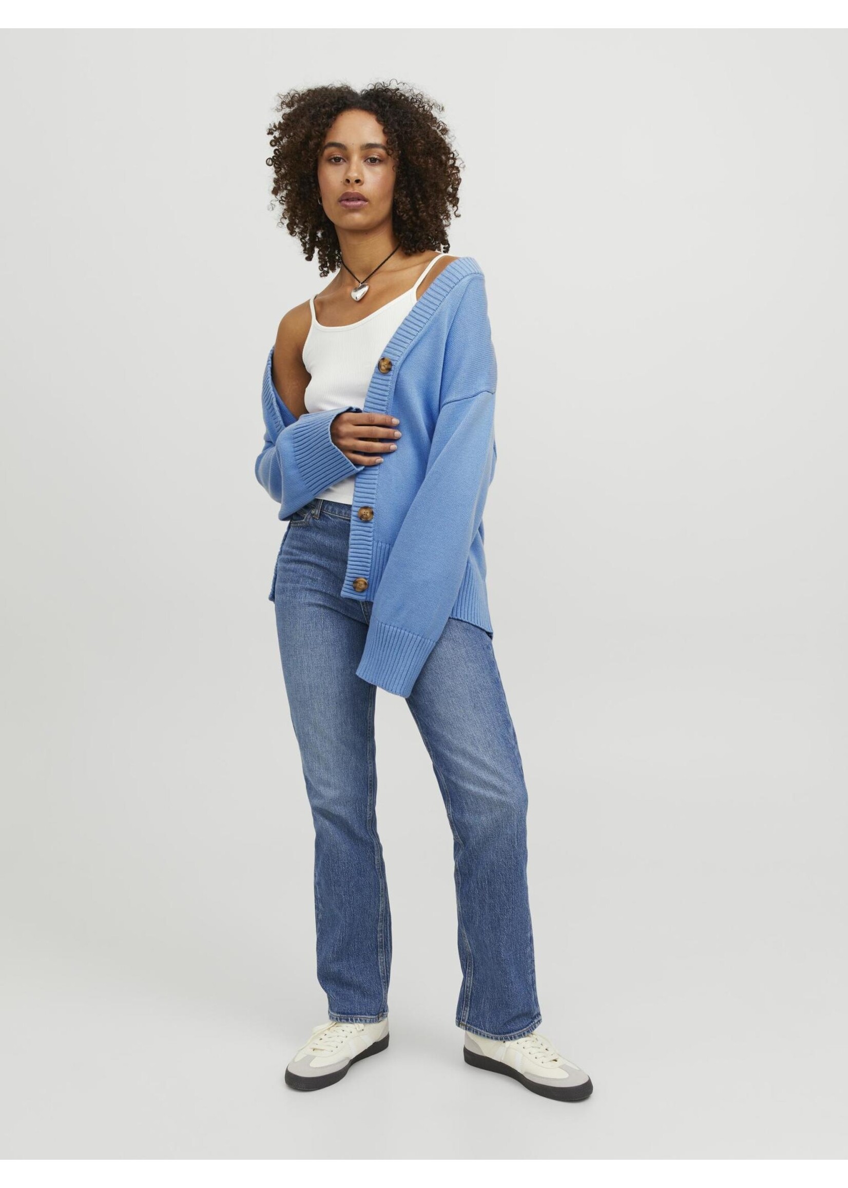 JXLEXI TWIST CARDIGAN KNIT - SILVER LAKE BLUE