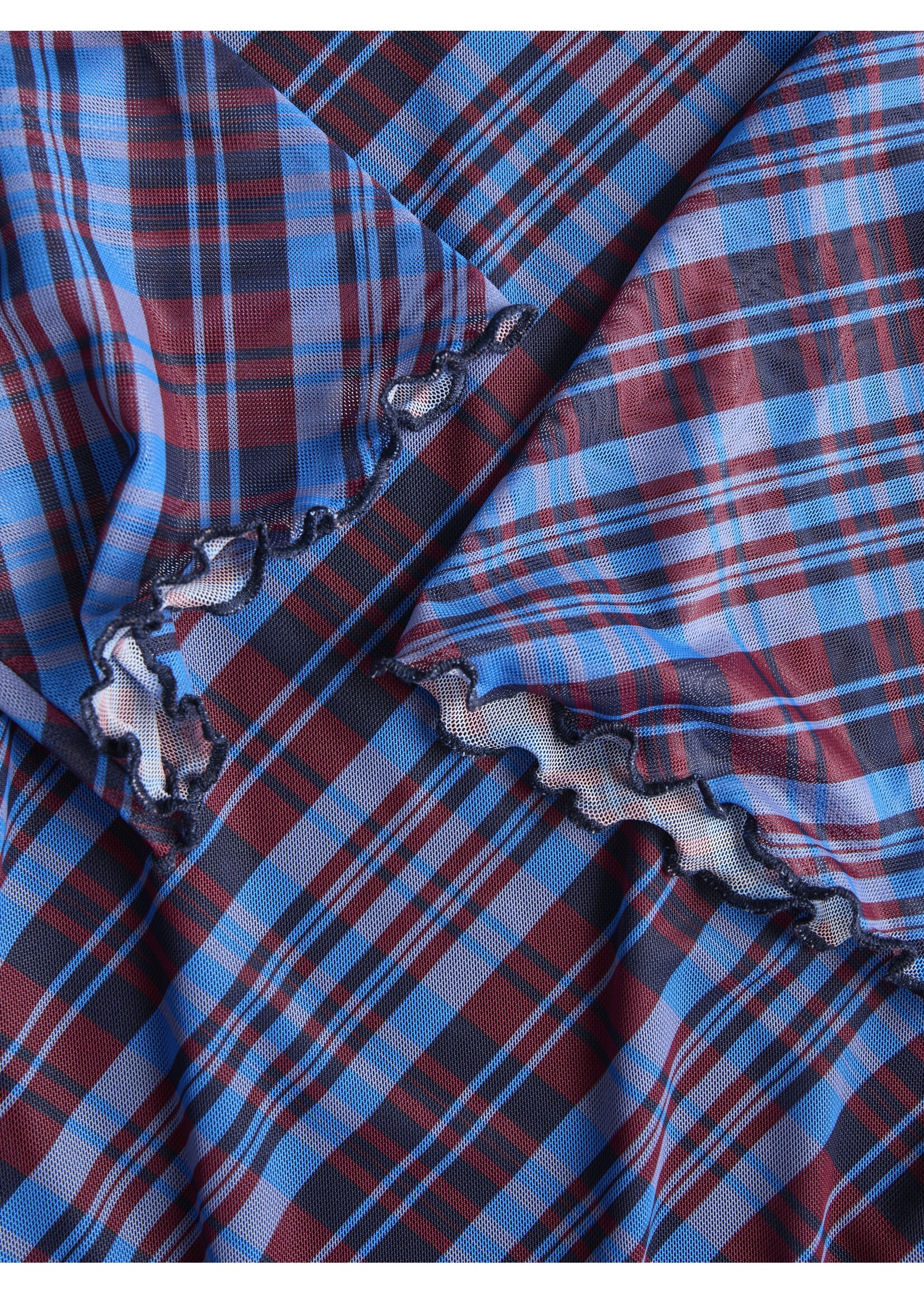 JXMINNA LONG MESH DRESS - CHECKS