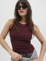 JXEVELYN COMFY PIPING KNIT TOP - CABERNET