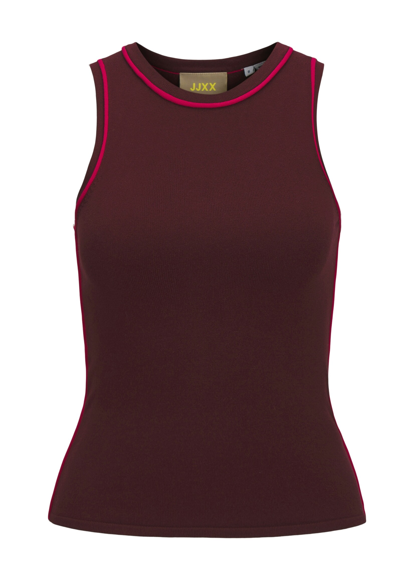 JXEVELYN COMFY PIPING KNIT TOP - CABERNET