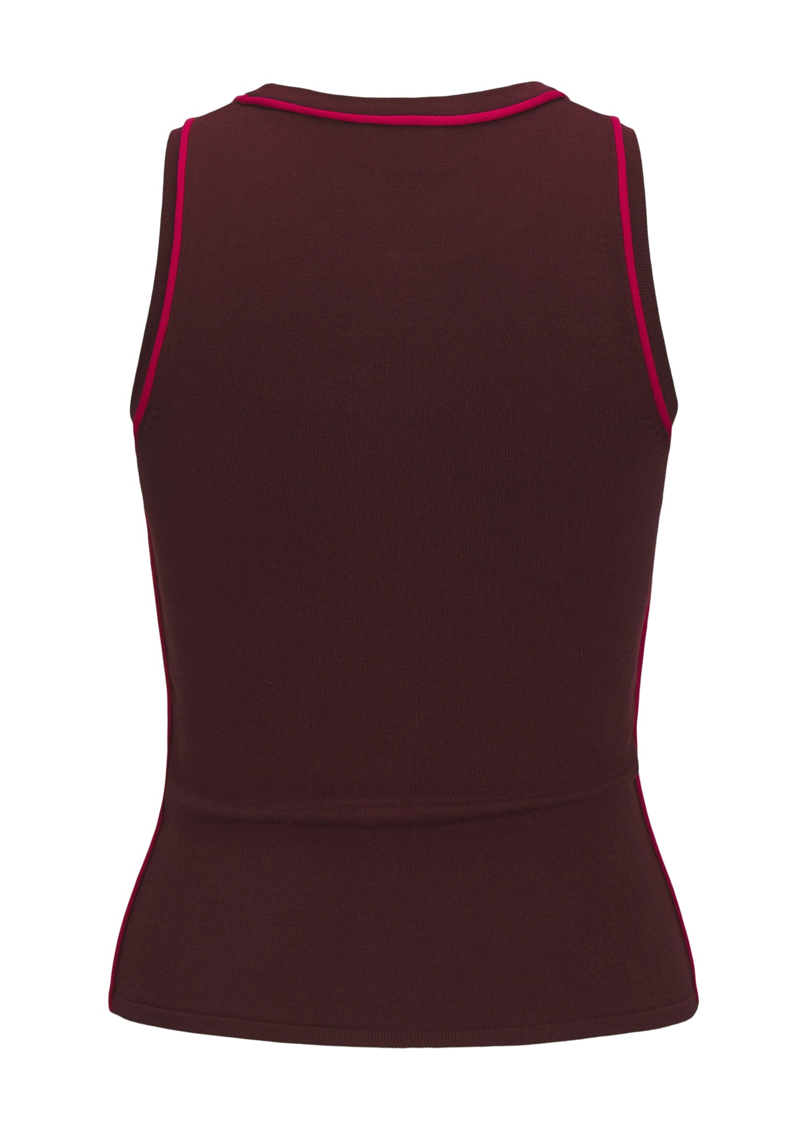 JXEVELYN COMFY PIPING KNIT TOP - CABERNET