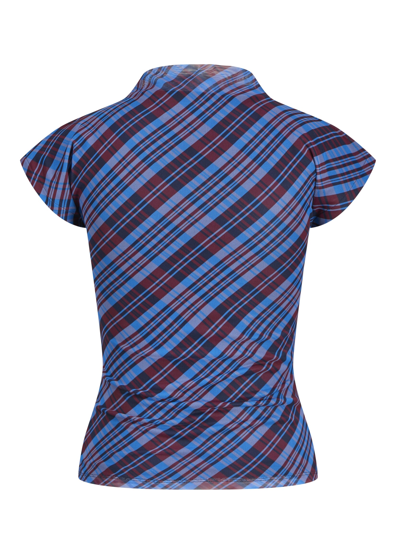 JXMINNA MESH SS TOP - CHECKS