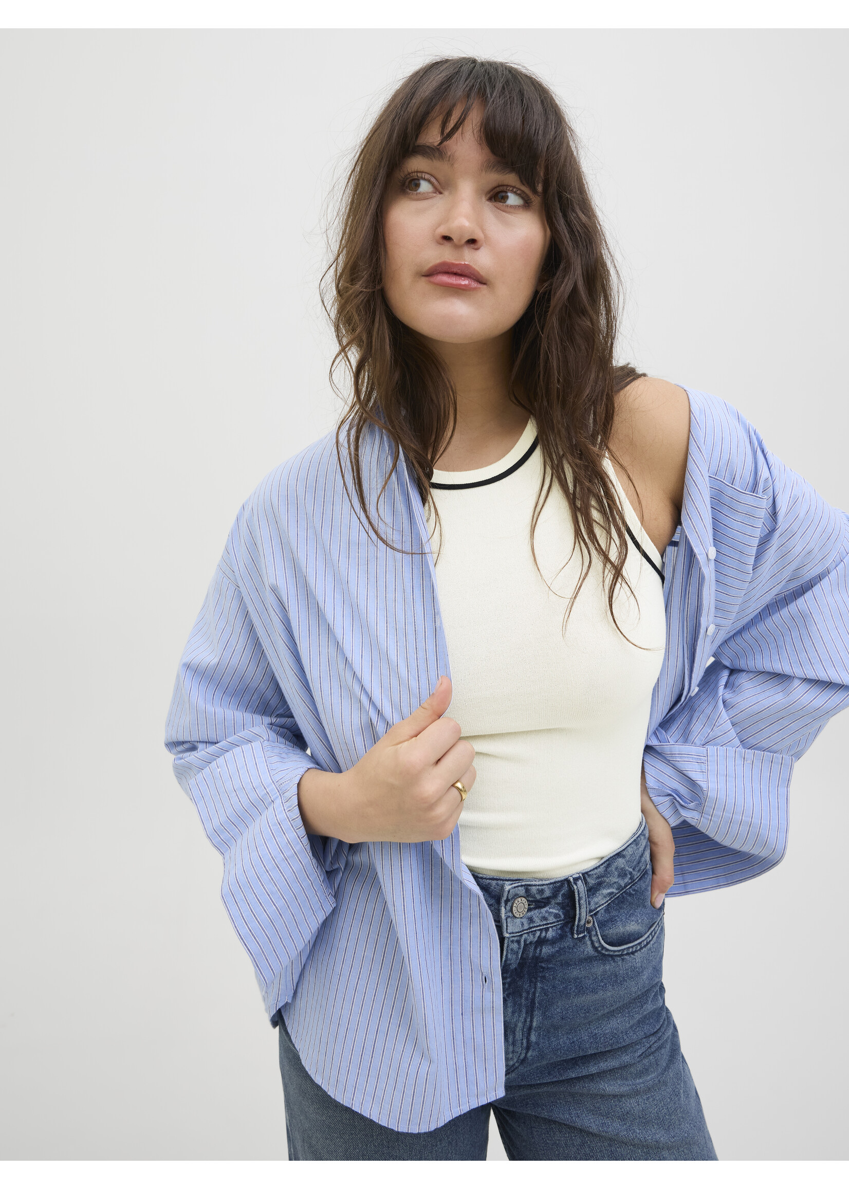 JXEVELYN COMFY PIPING KNIT TOP - VANILLA