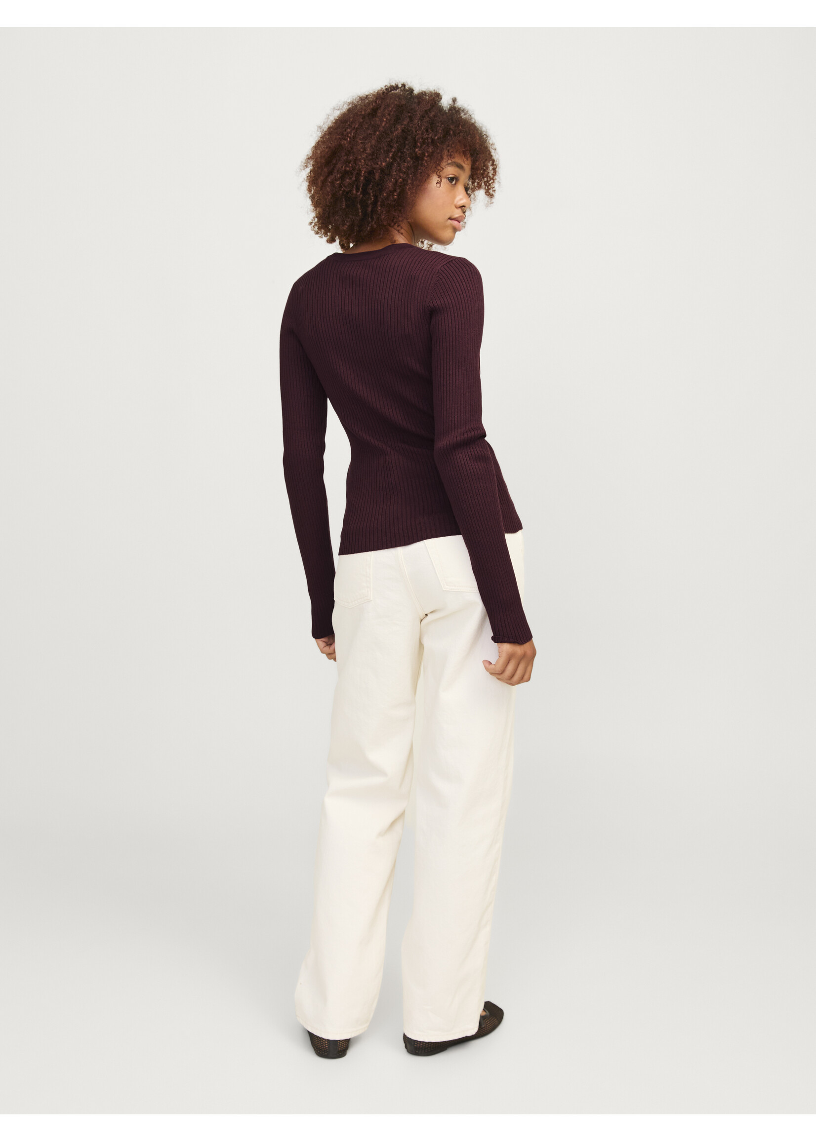 JXJODI TIGHT CREW NECK KNIT - CABERNET