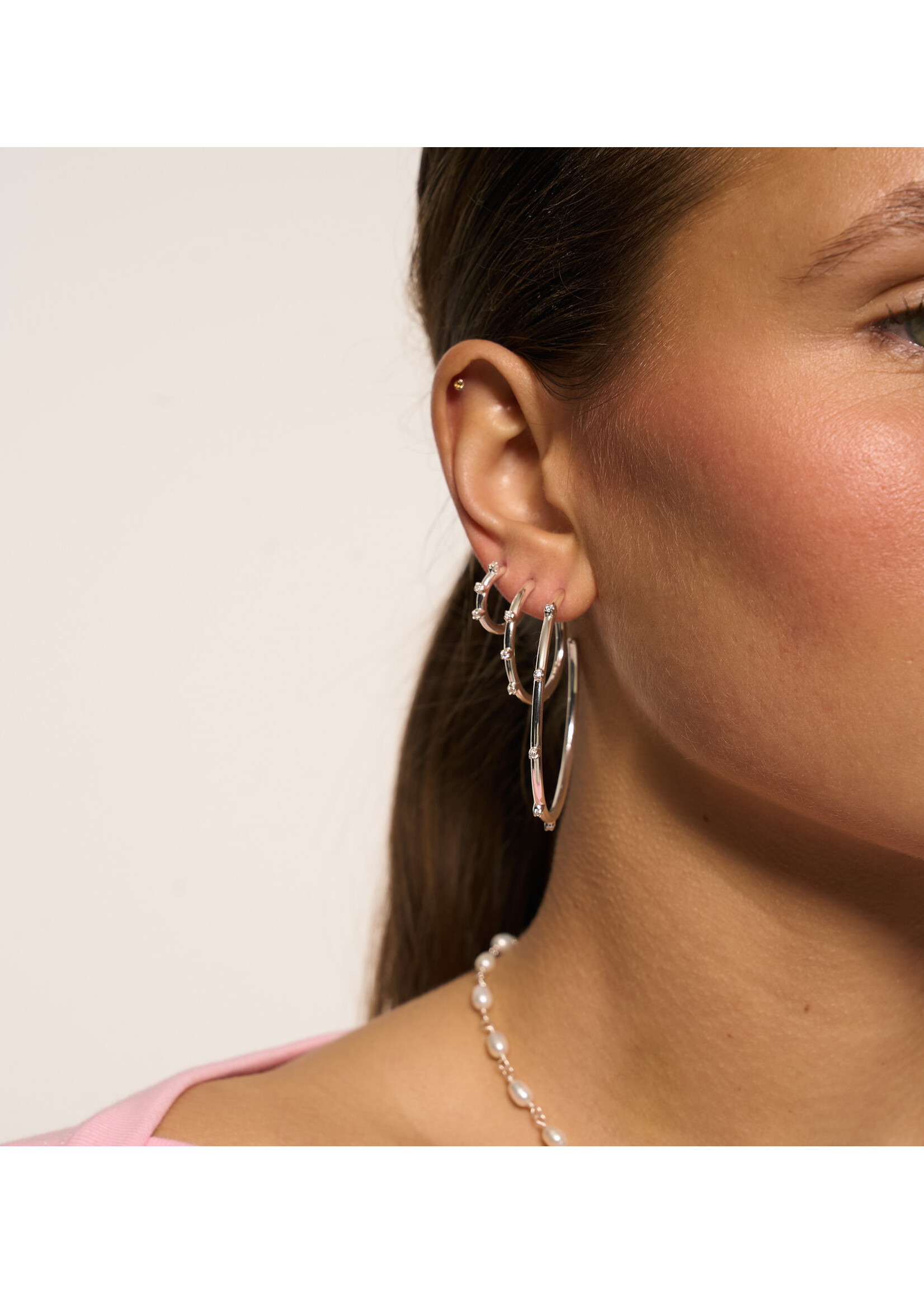 anna+nina Large lumière hoop earring - Silver
