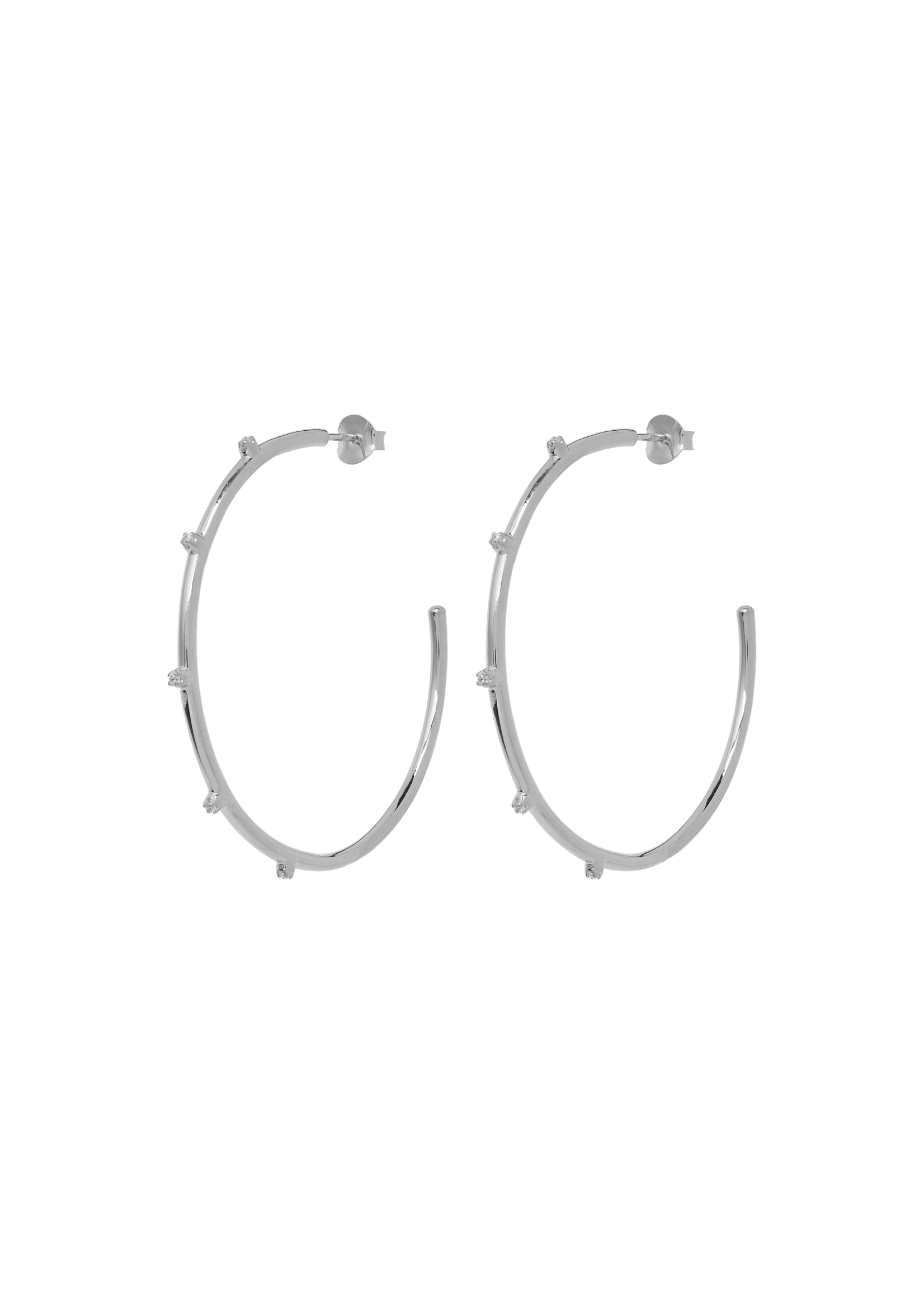 anna+nina Large lumière hoop earring - Silver