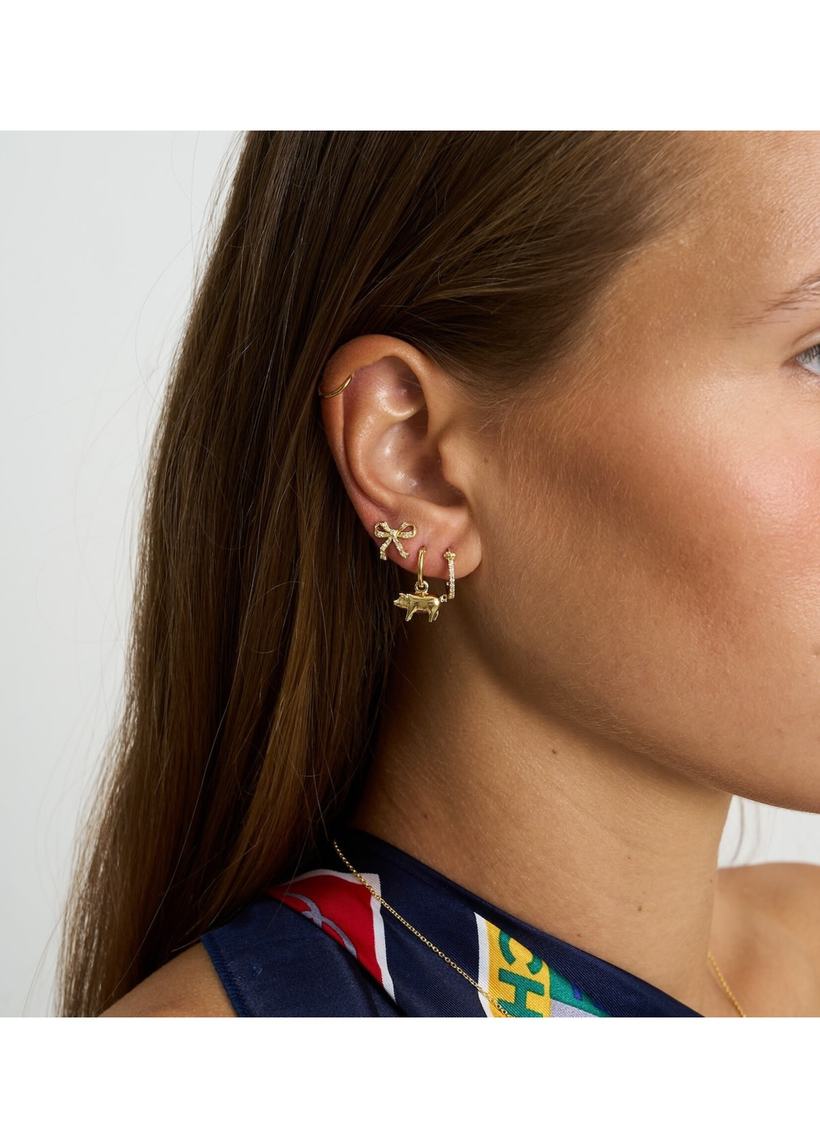 anna+nina Single piglet ring earring - Gold