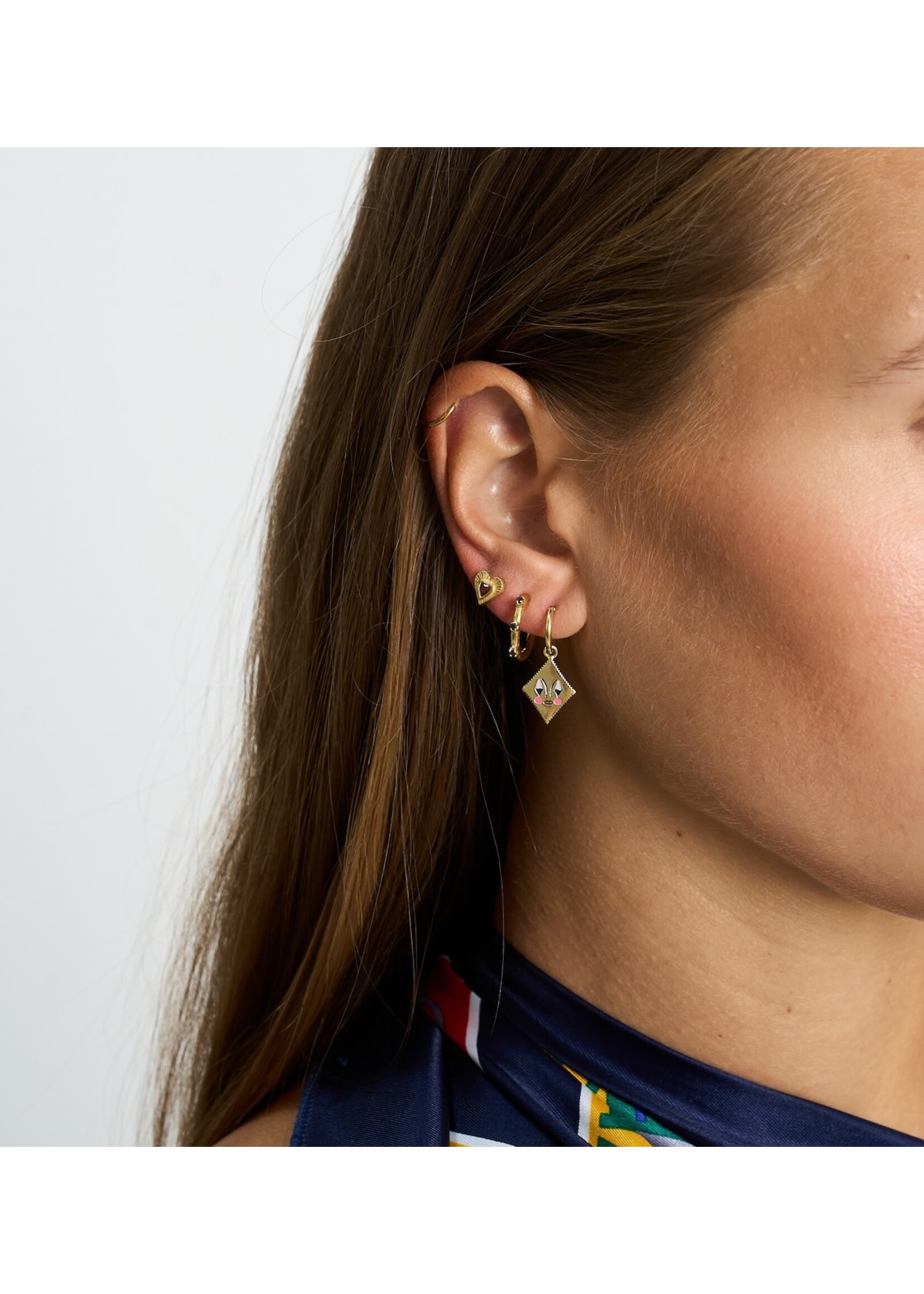 anna+nina Single pierrotcard ring earring - gold