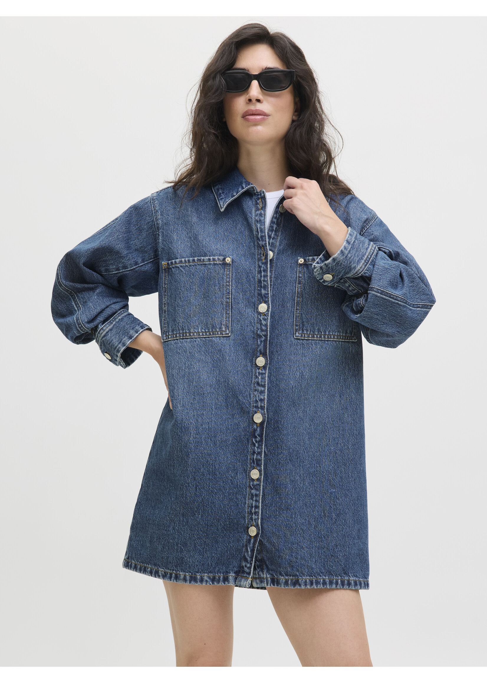 JXCANA RLX DENIM DRESS - MED BLUE