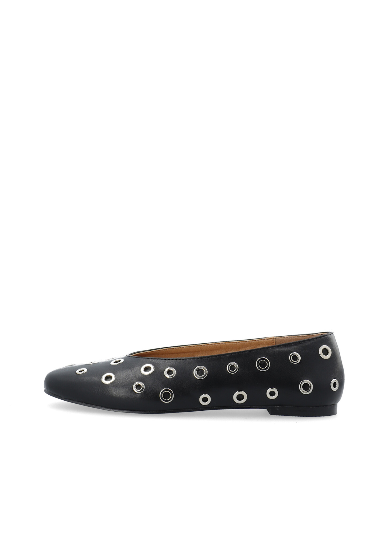 BIALILJA Ballet Flat Studded Faux Leather - Black