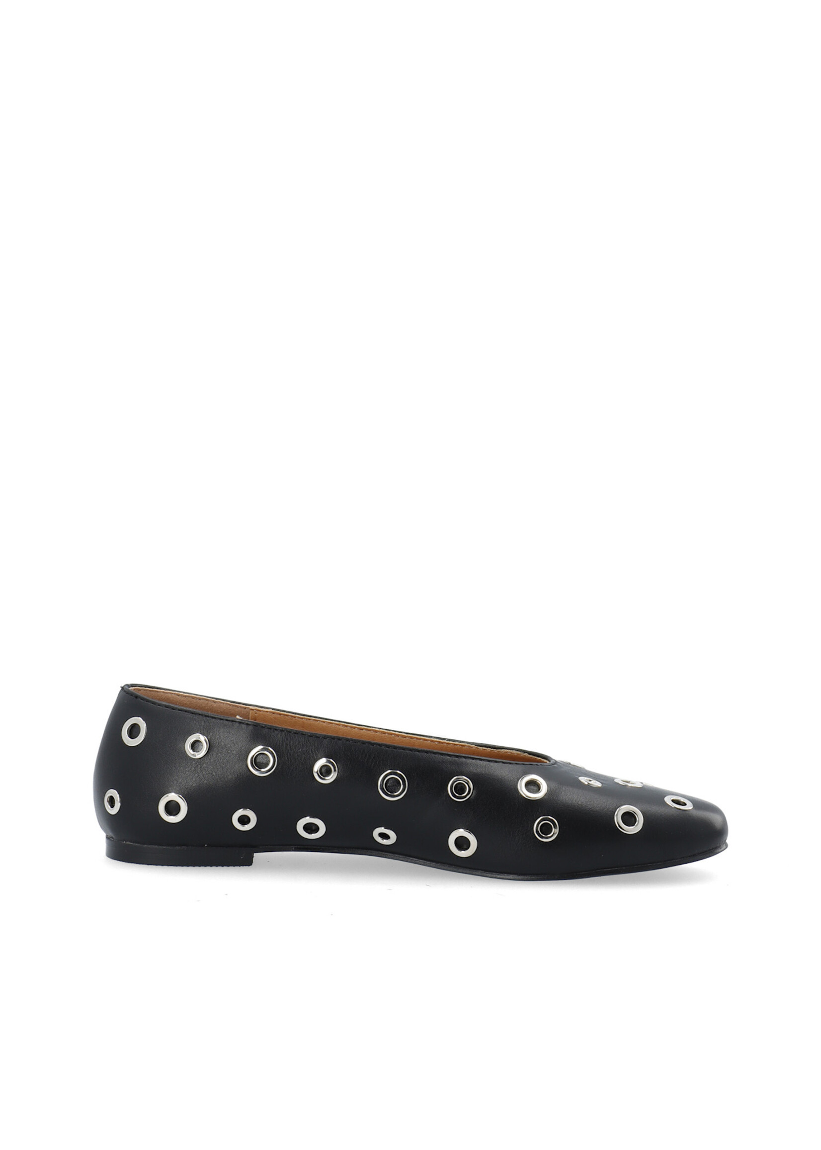 BIALILJA Ballet Flat Studded Faux Leather - Black