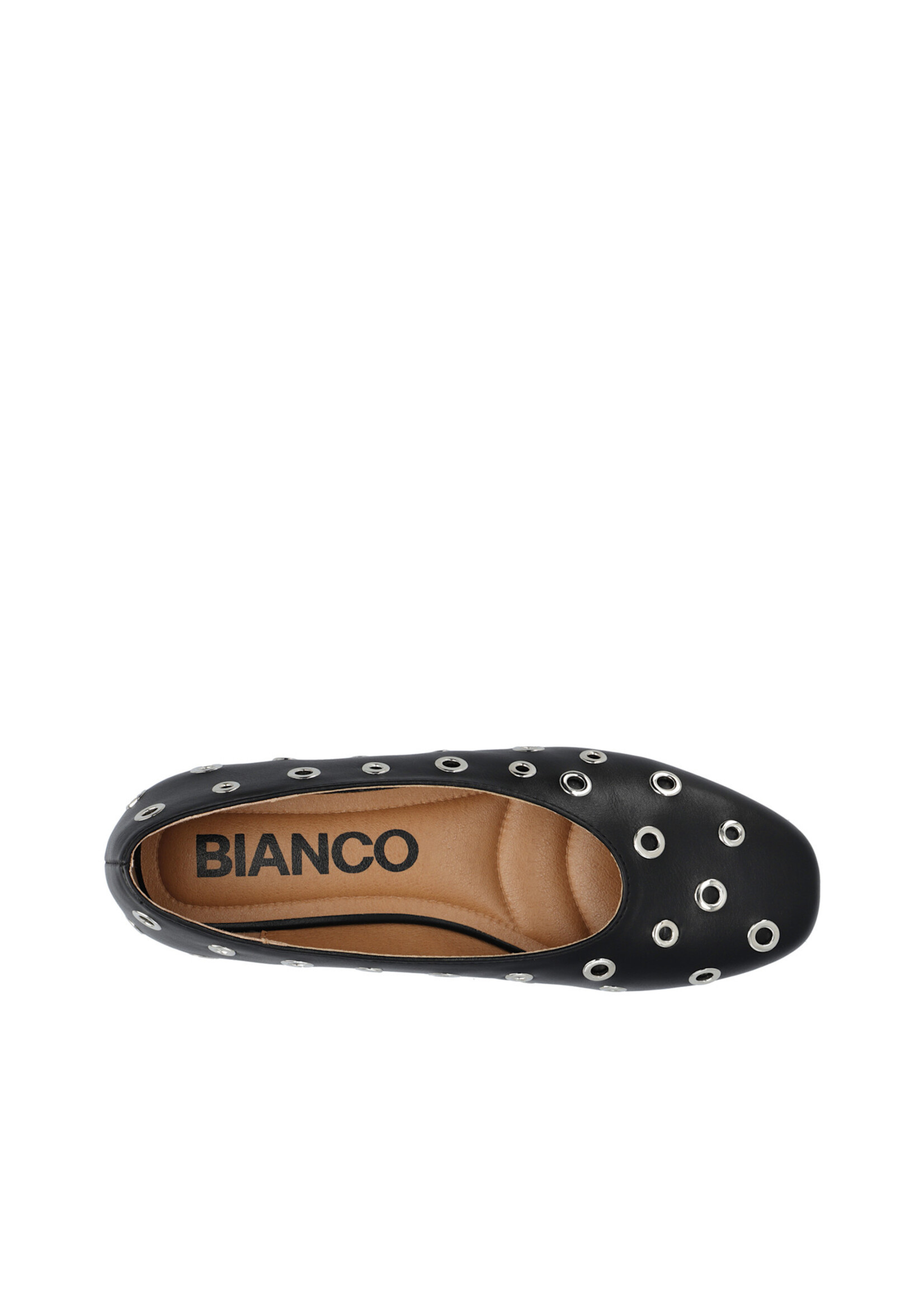 BIALILJA Ballet Flat Studded Faux Leather - Black
