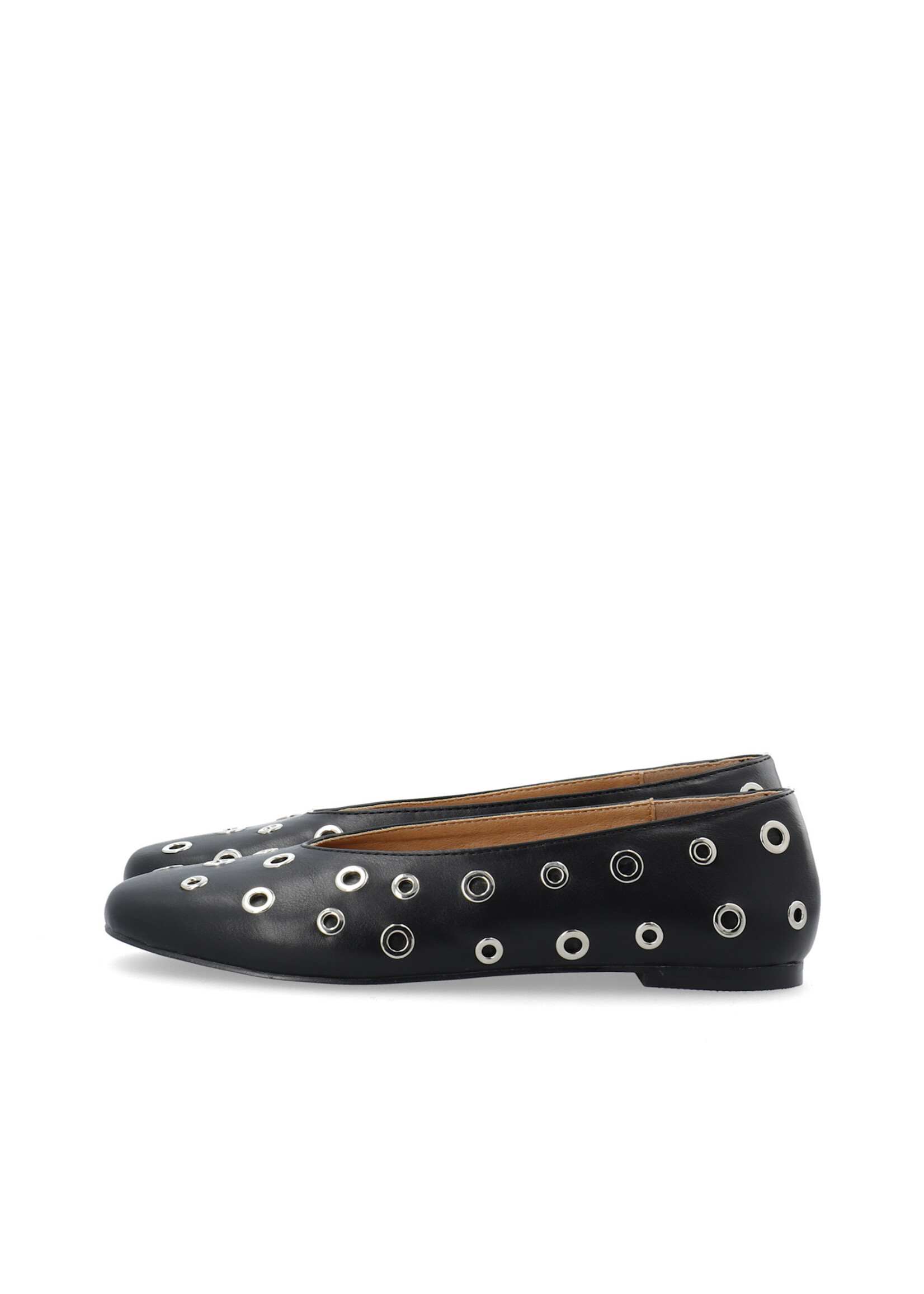 BIALILJA Ballet Flat Studded Faux Leather - Black
