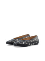 BIALILJA Ballet Flat Studded Faux Leather - Black