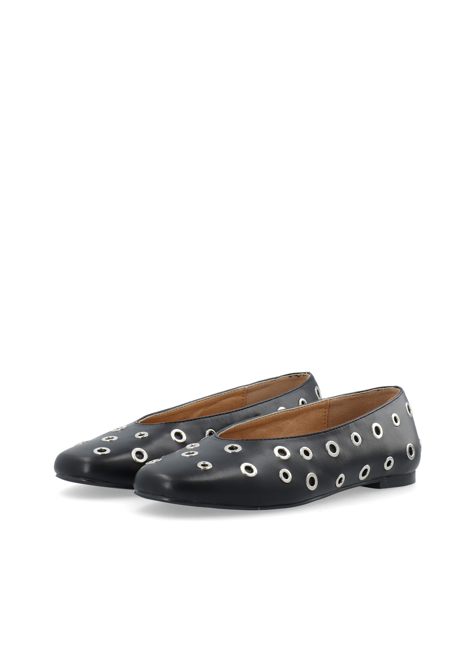 BIALILJA Ballet Flat Studded Faux Leather - Black