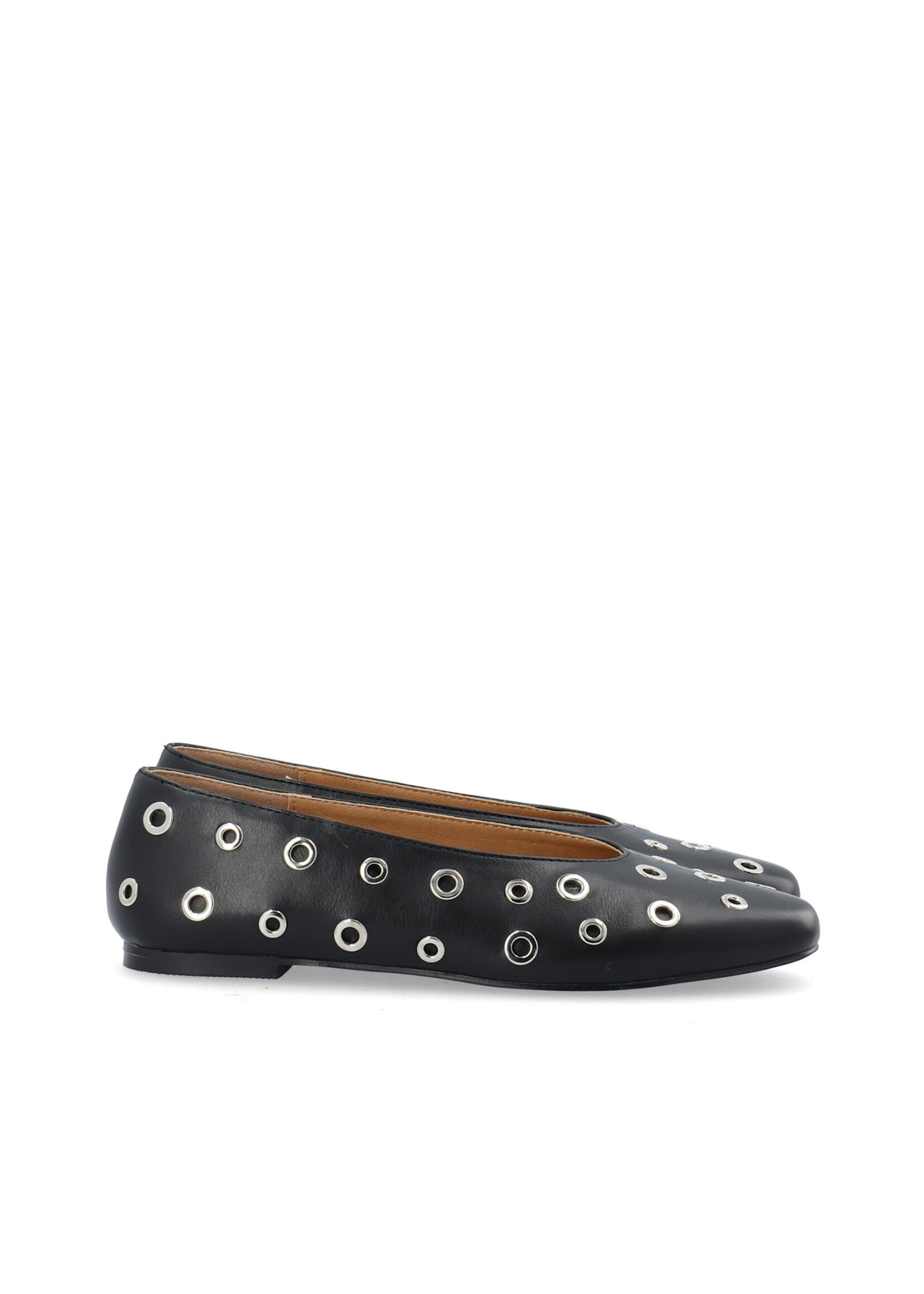 BIALILJA Ballet Flat Studded Faux Leather - Black