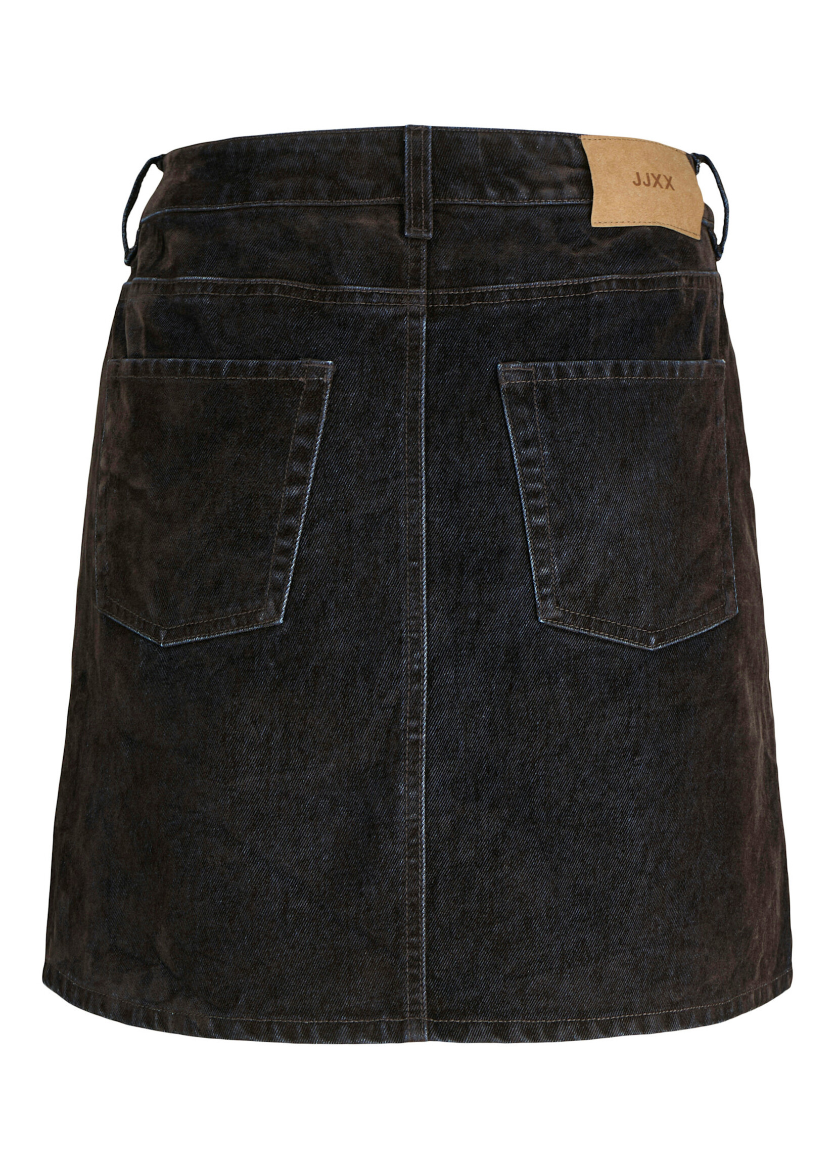 JXMIA FLOCK  DENIM SKIRT - BROWN DENIM