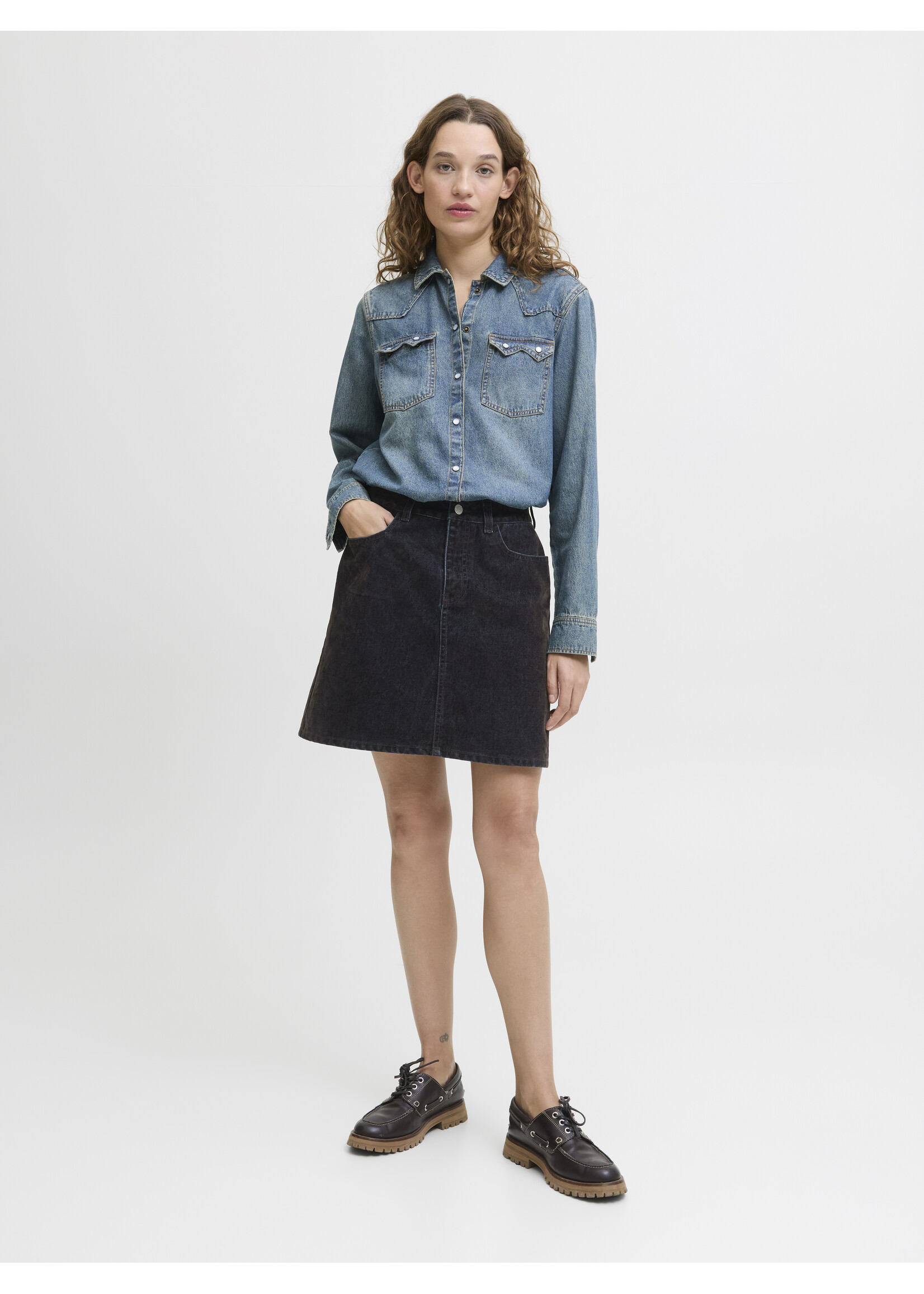 JXMIA FLOCK  DENIM SKIRT