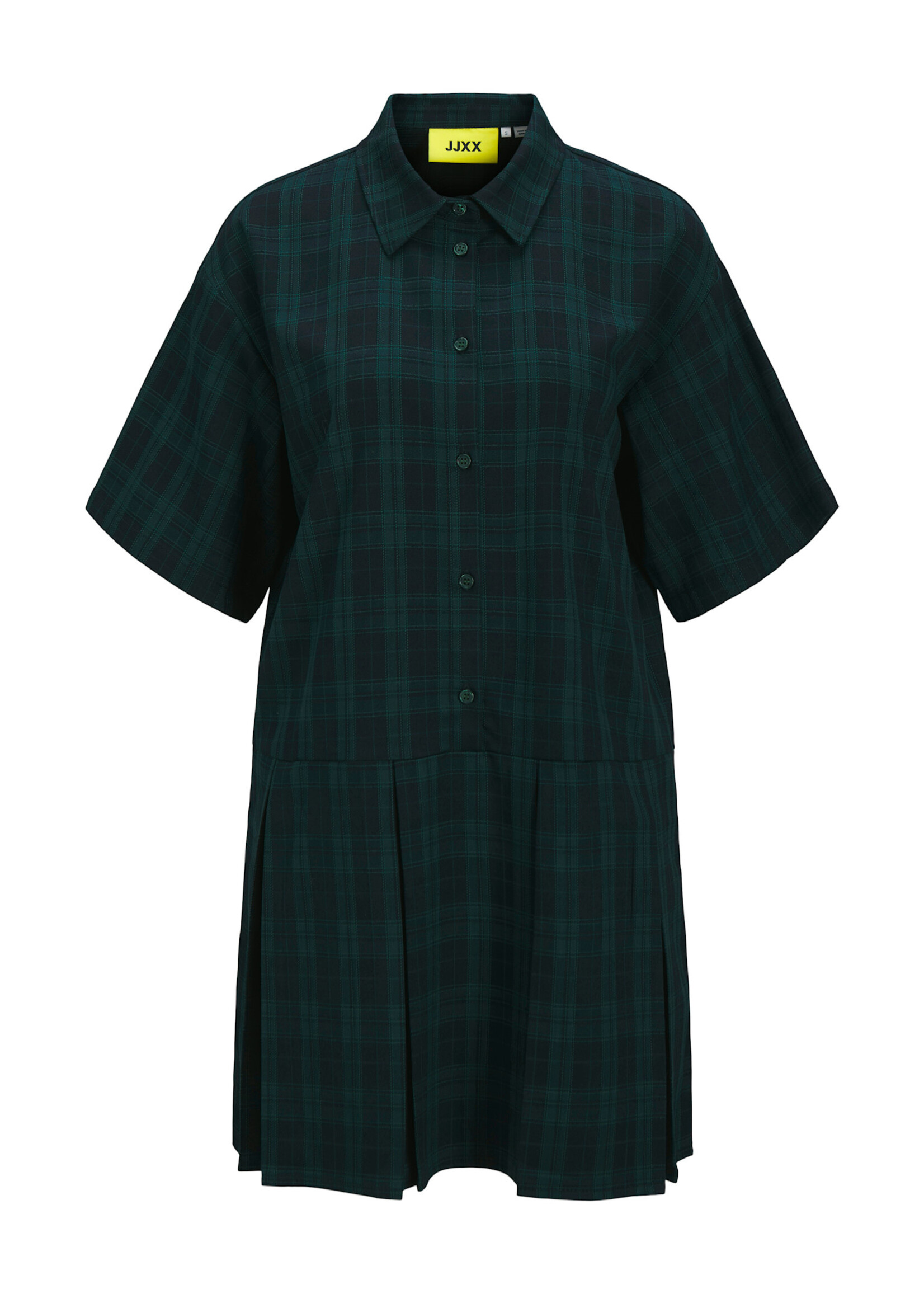 JXMILLA PLEATED DRESS -  GREEN CHECKS