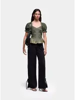 Laagam Regina puff sleeve blouse - Khaki