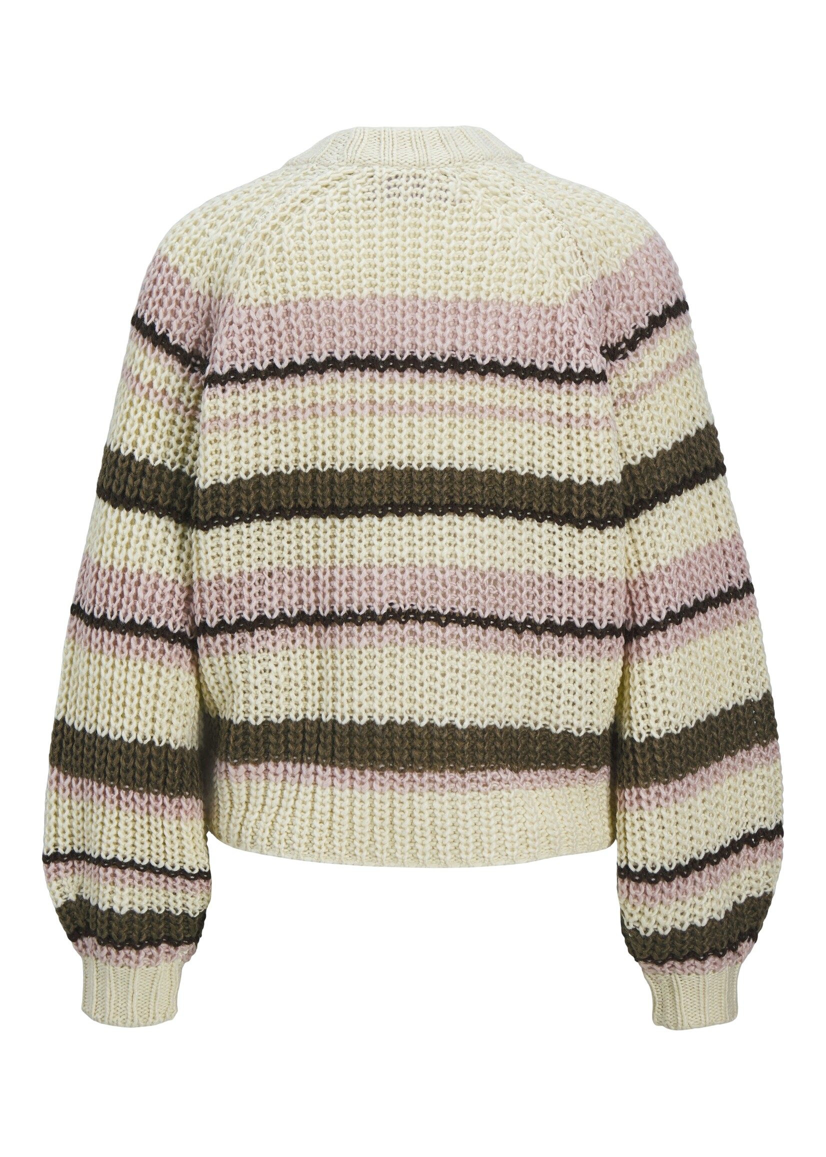 JXKELLY CHUNKY STRIPE CREW NECK KNIT - BONE WHITE