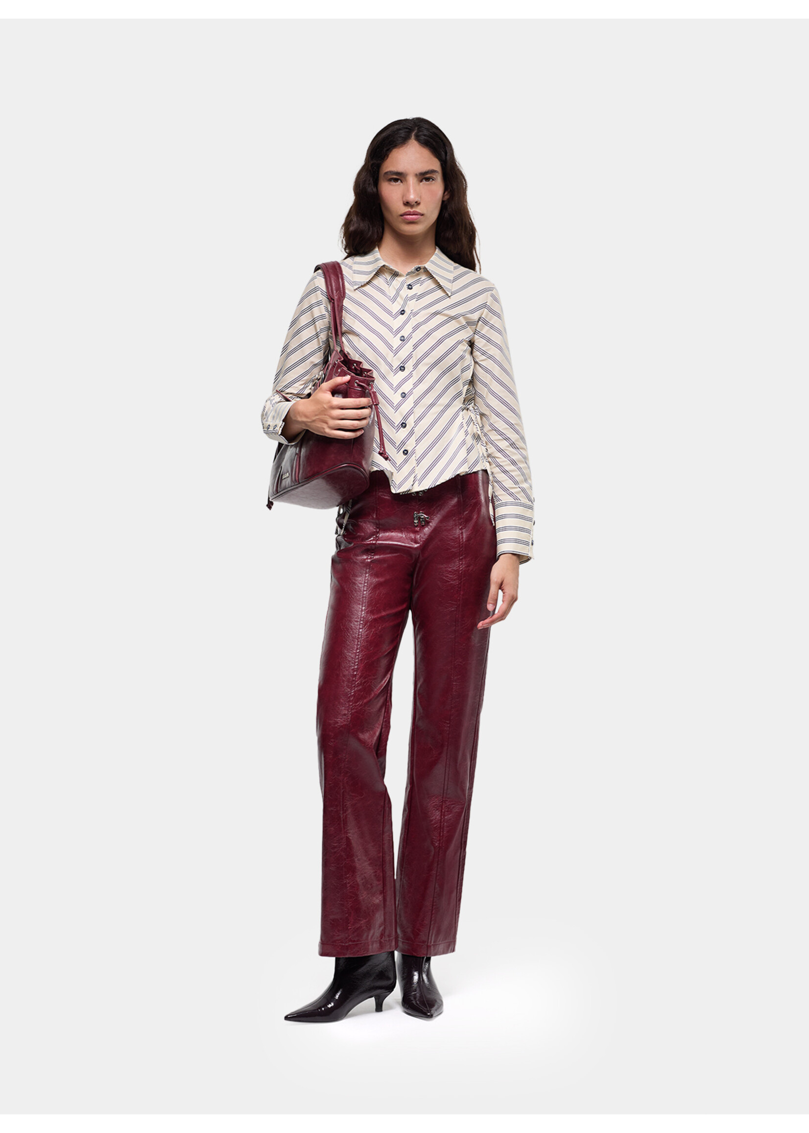 Laagam Opera black & white striped shirt
