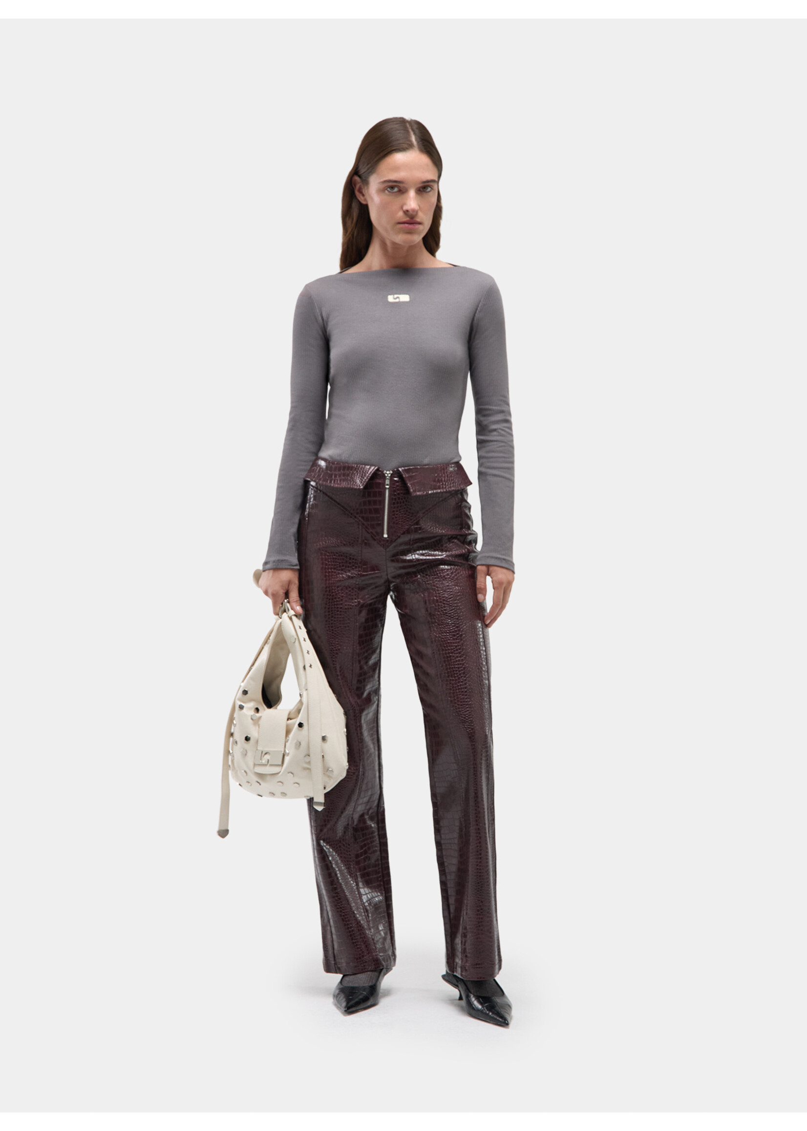 Laagam Horus textured pants - Burgundy