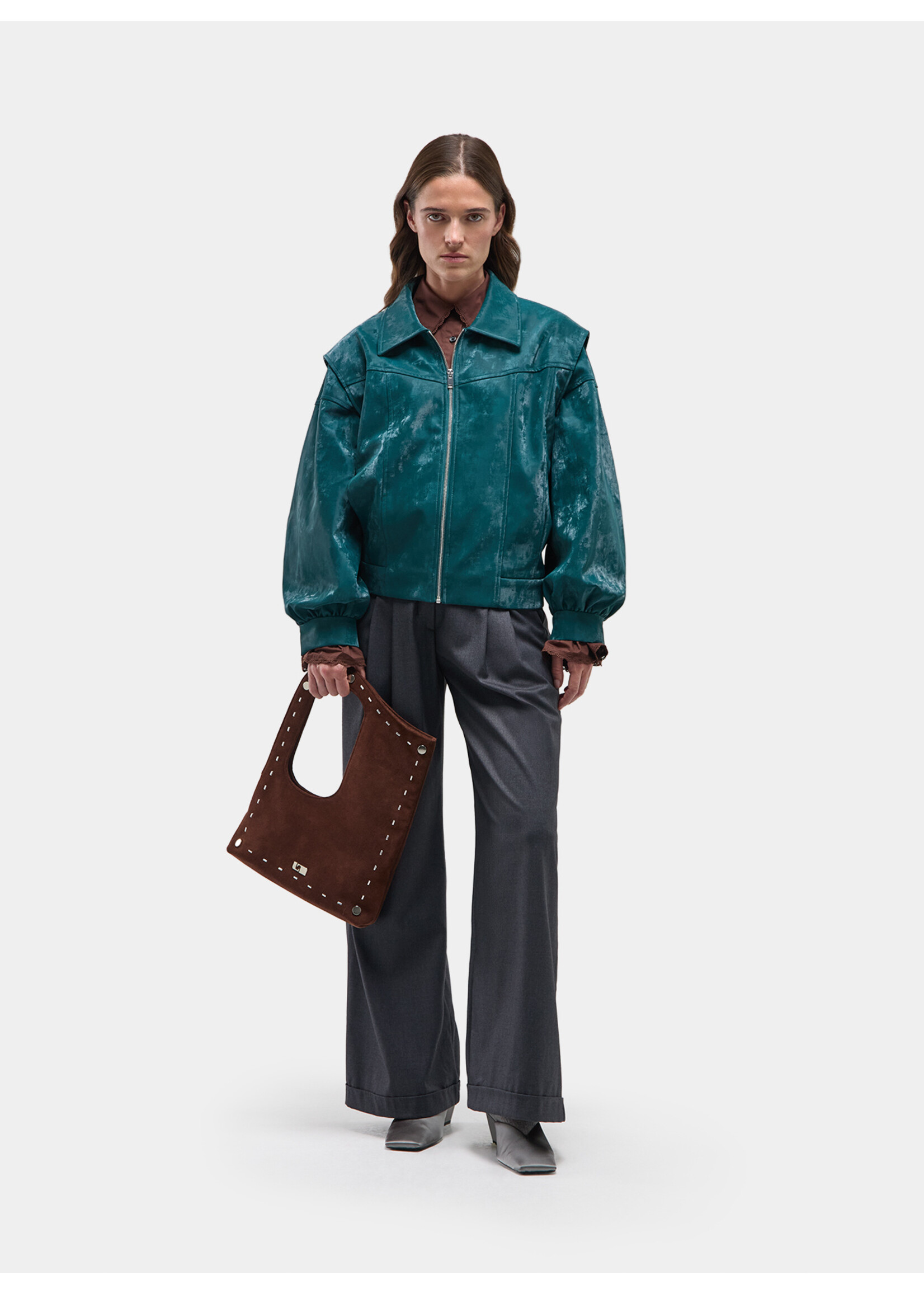 Laagam CUPIDO TEAL GREEN BOMBER JACKET