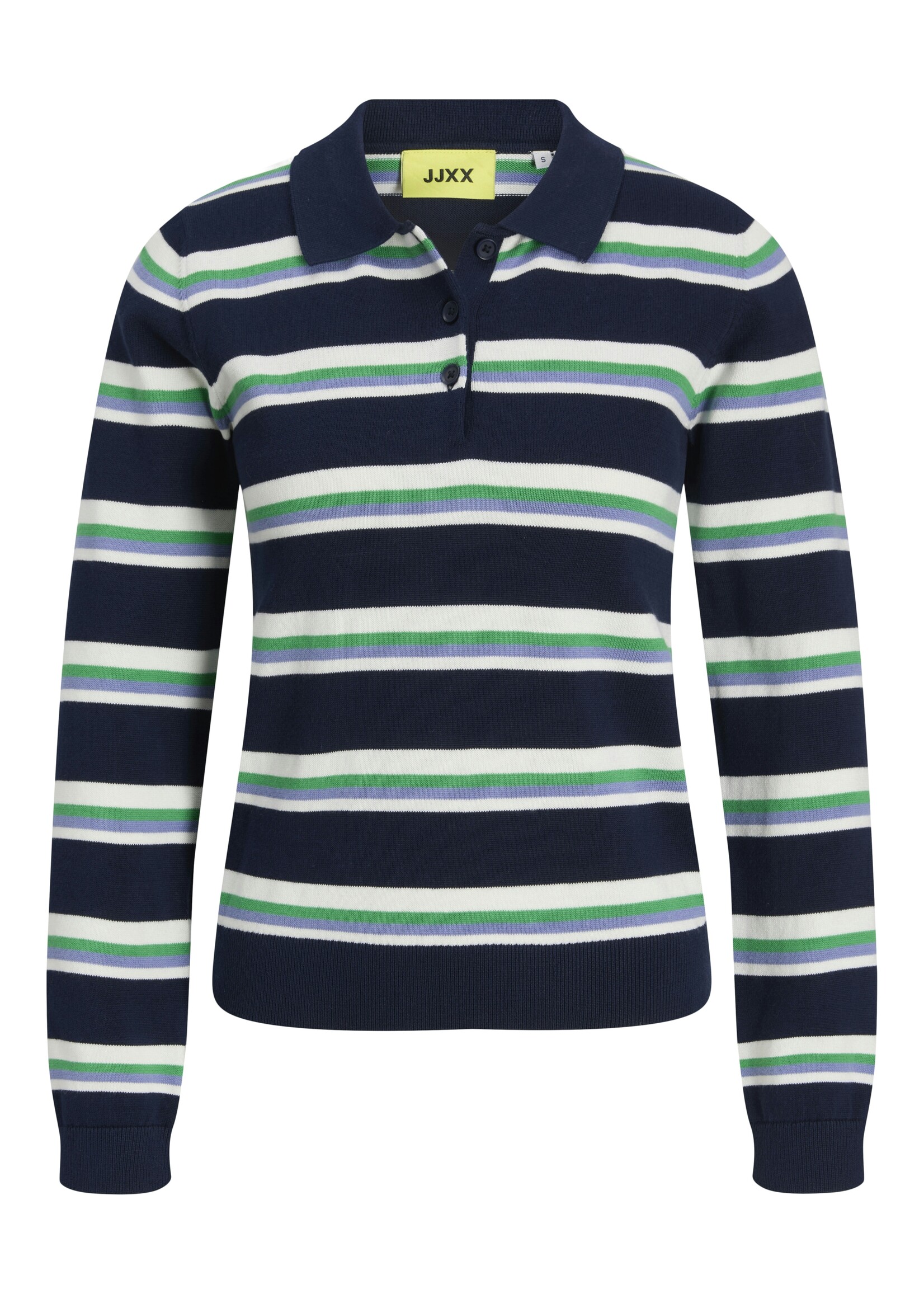 JXLILIANA LS POLO KNIT - BLUE STRIPES