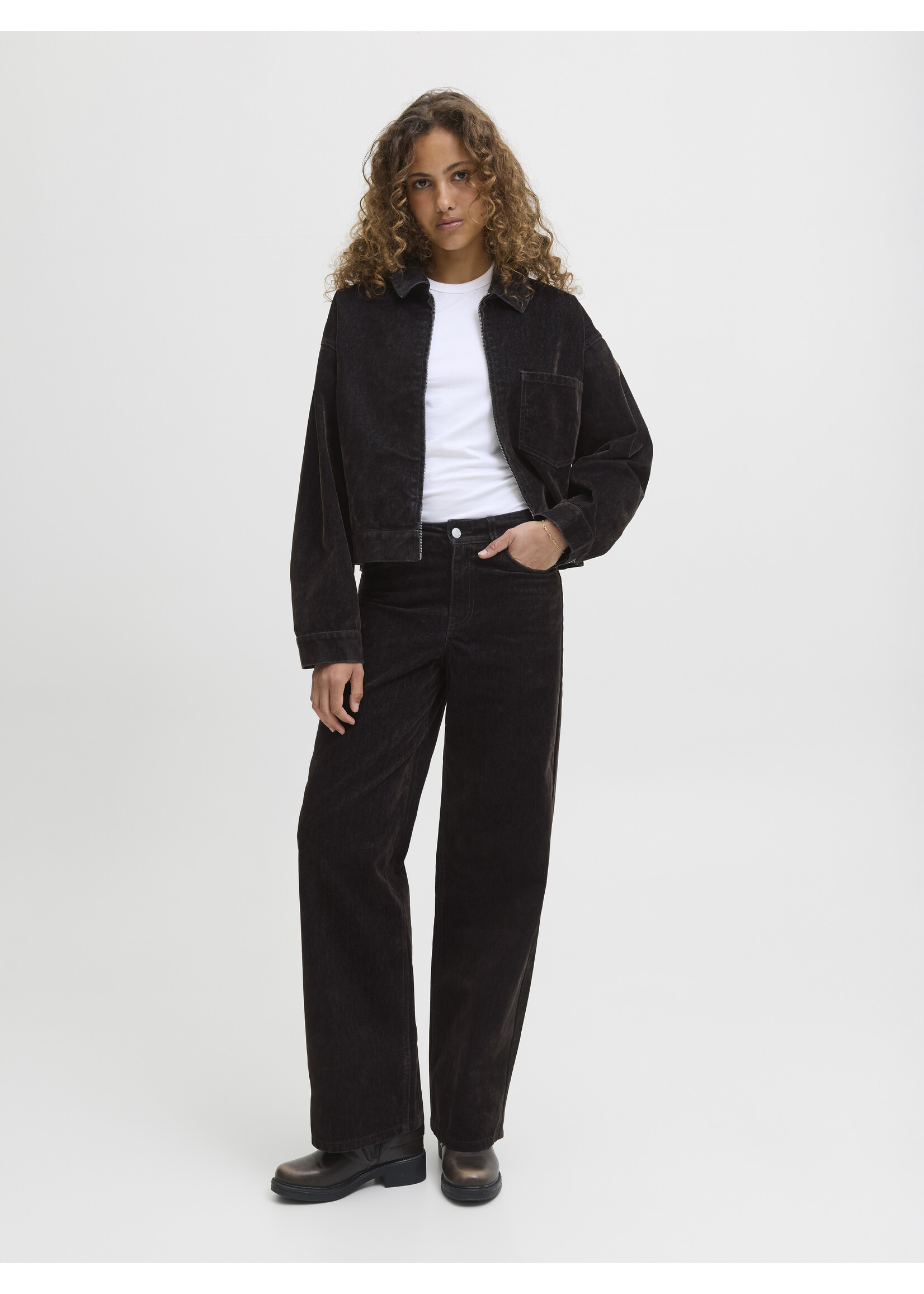 JXTOKYO FLOCK WIDE DENIM - BROWN DENIM