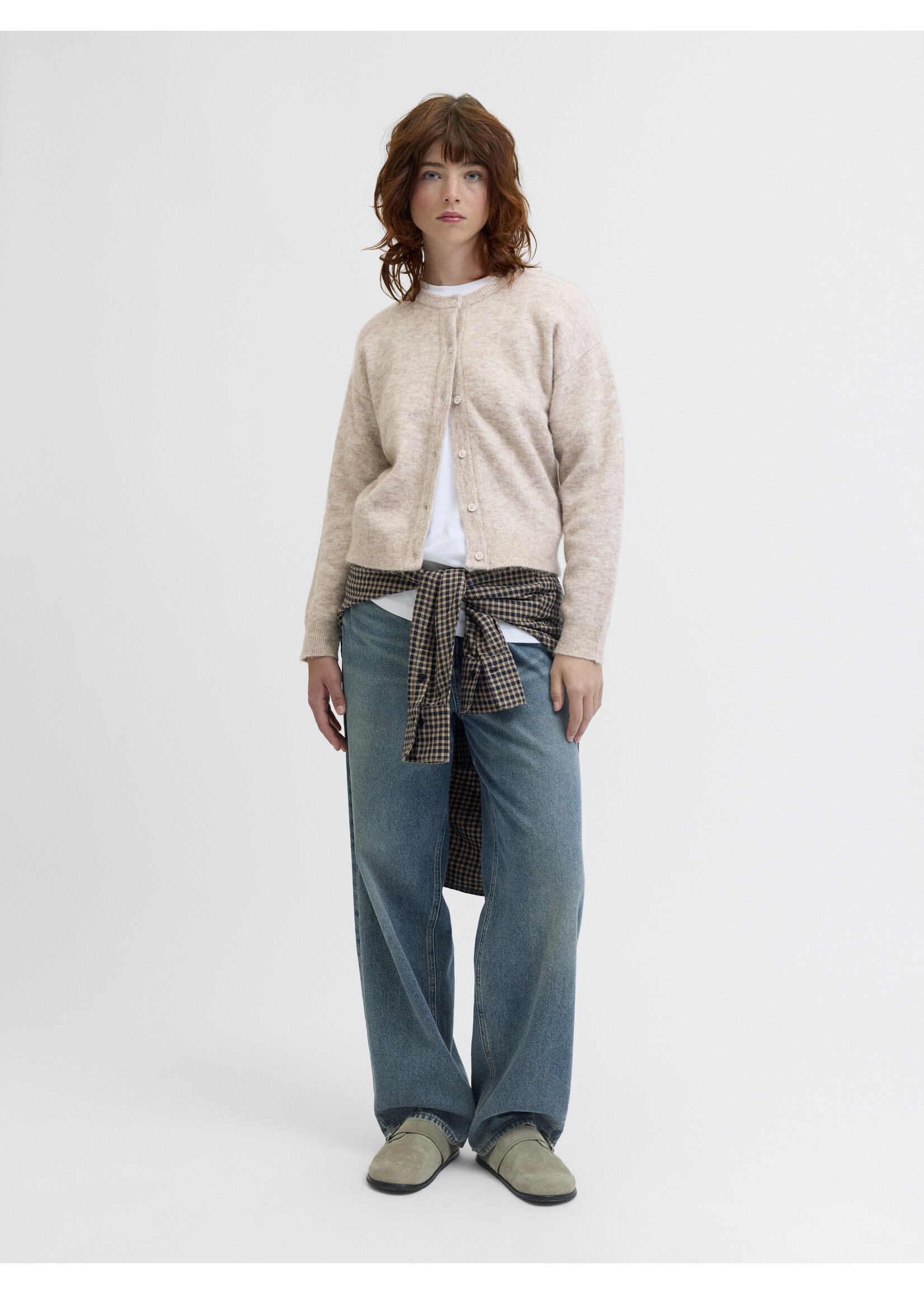 JXMATILDA WOOL CARDIGAN KNIT - FOG
