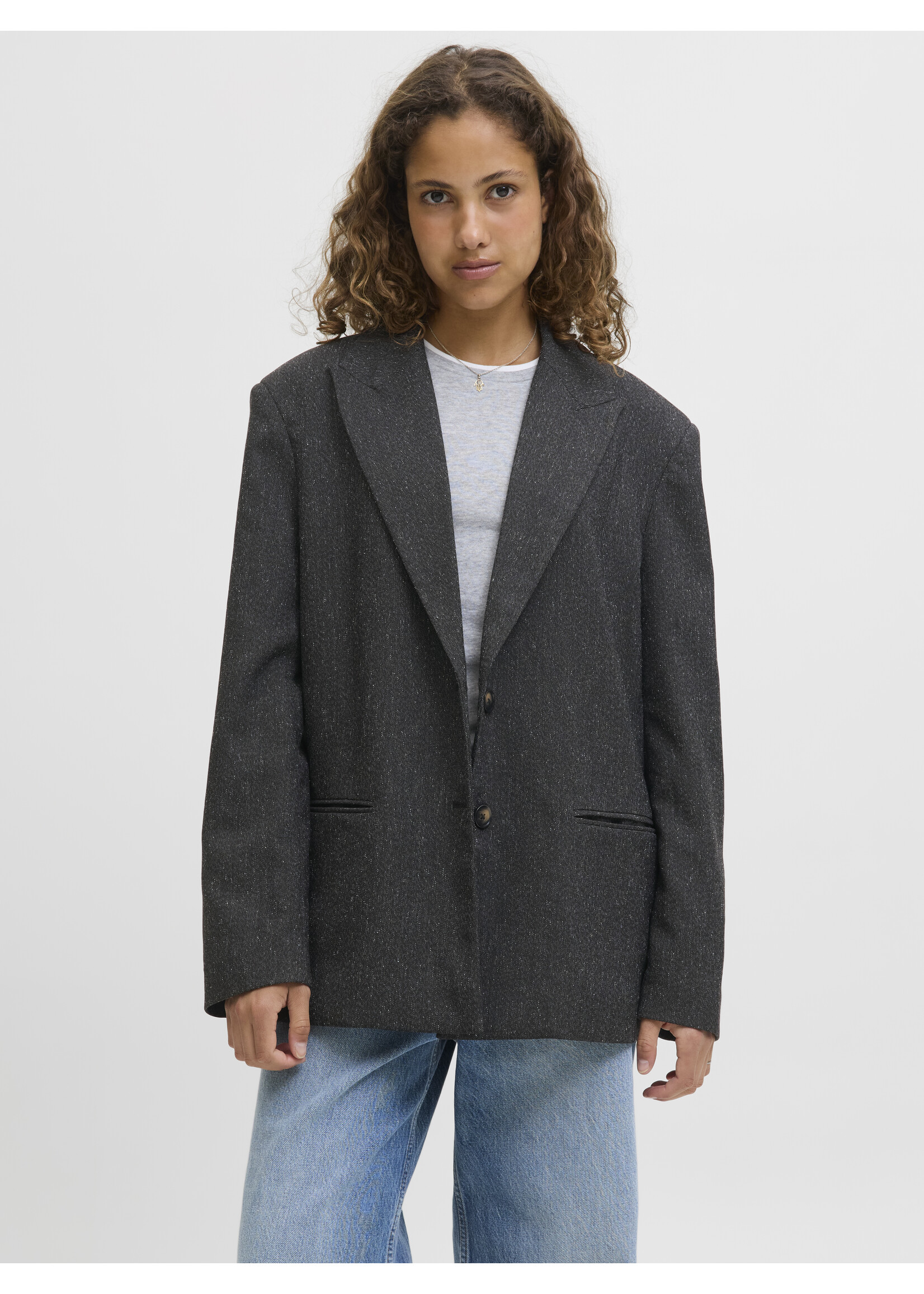 JXELLIS STRUCTURED BOYFRIEND BLAZER - BLACK