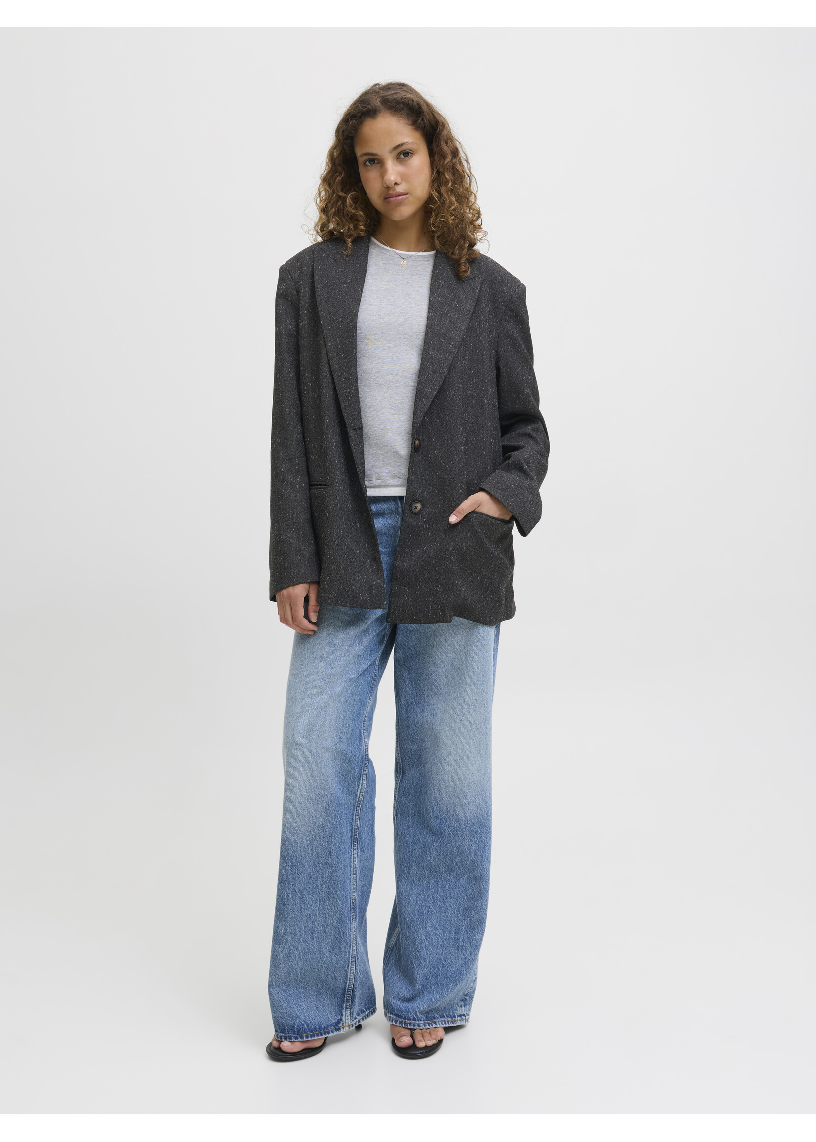 JXELLIS STRUCTURED BOYFRIEND BLAZER - BLACK