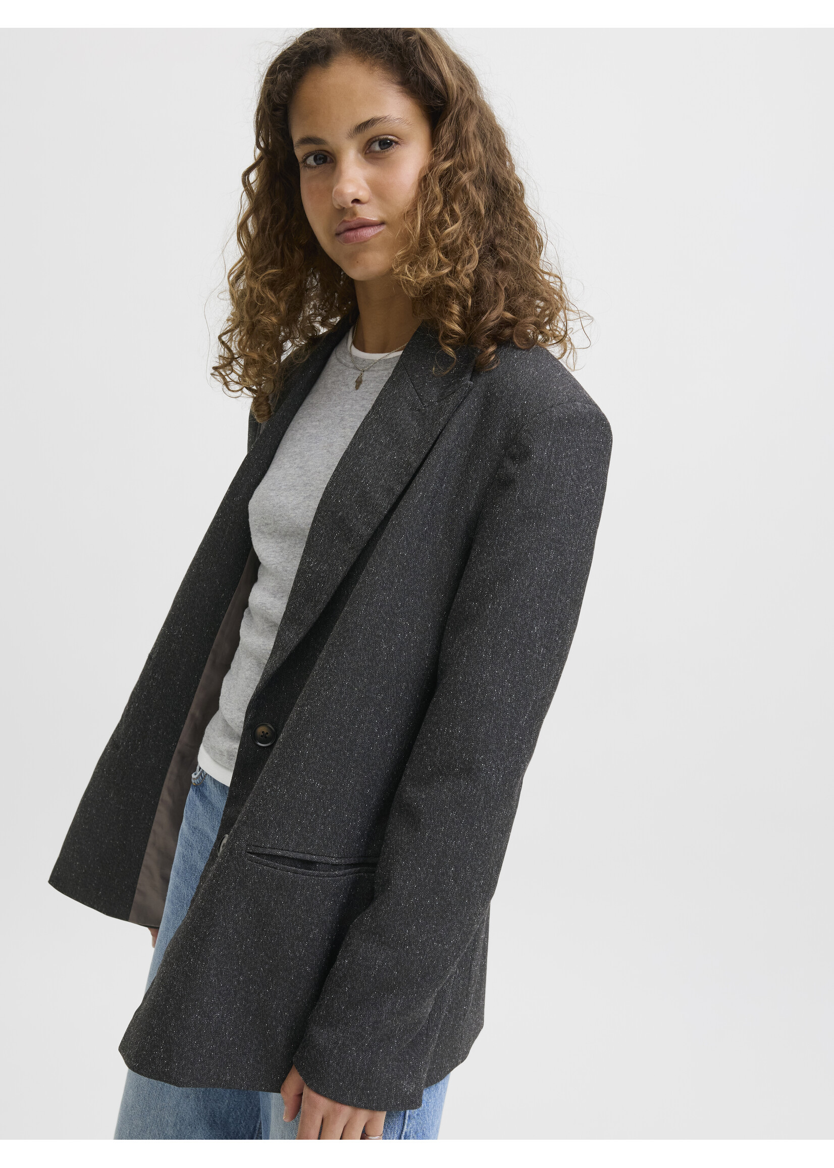 JXELLIS STRUCTURED BOYFRIEND BLAZER - BLACK