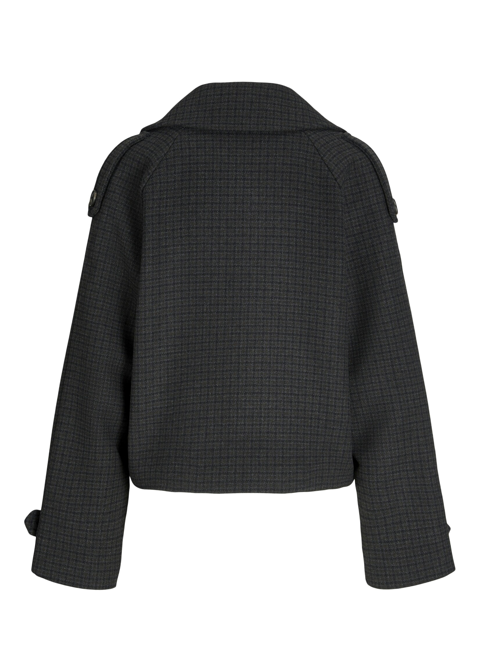 JXELLE CARLIE SHORT TRENCHCOAT - DARK GREY MELANGE