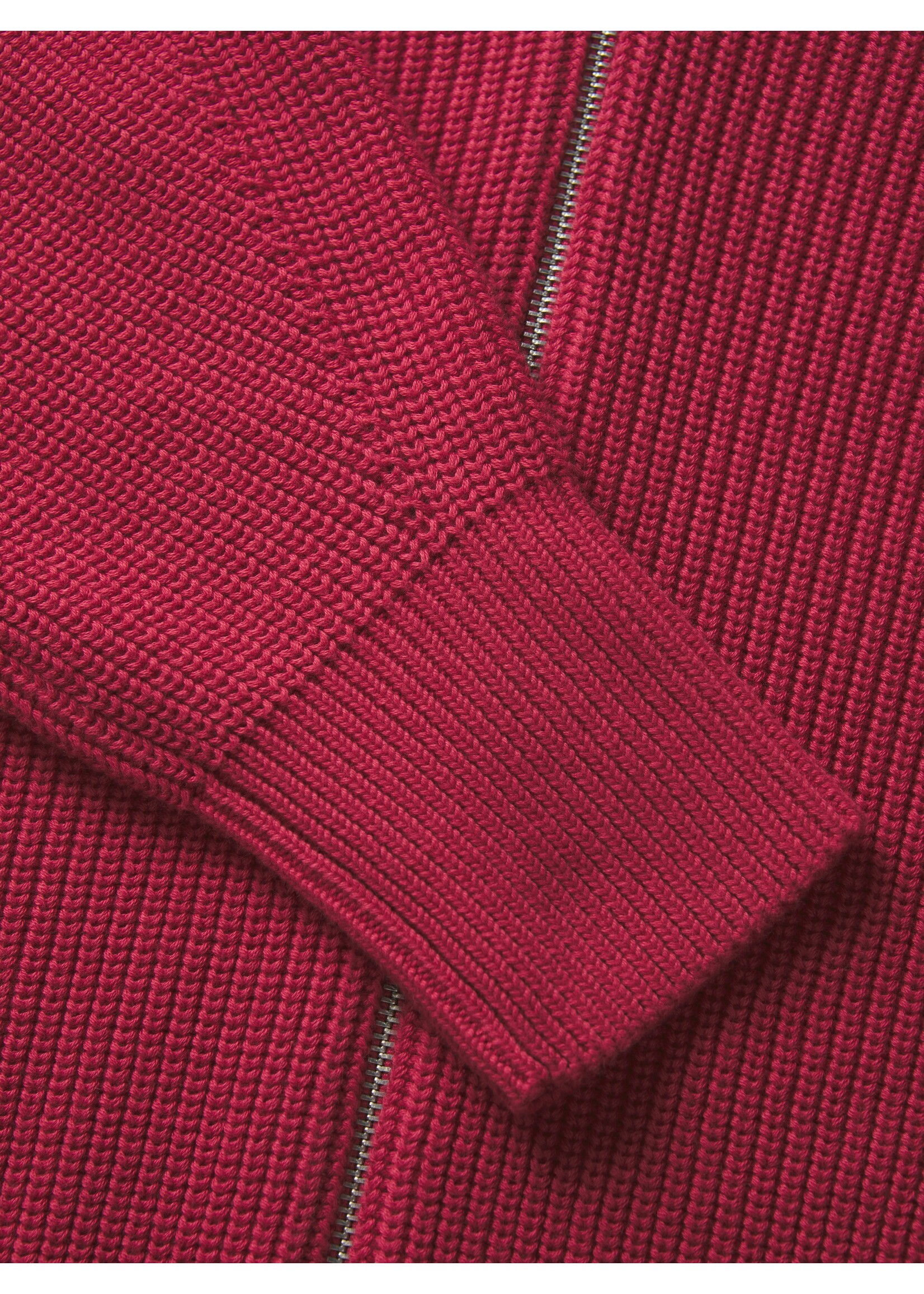 JXADELINE  ZIP CARDIGAN KNIT - BARBERRY