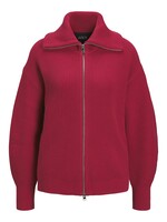 JXADELINE  ZIP CARDIGAN KNIT - BARBERRY