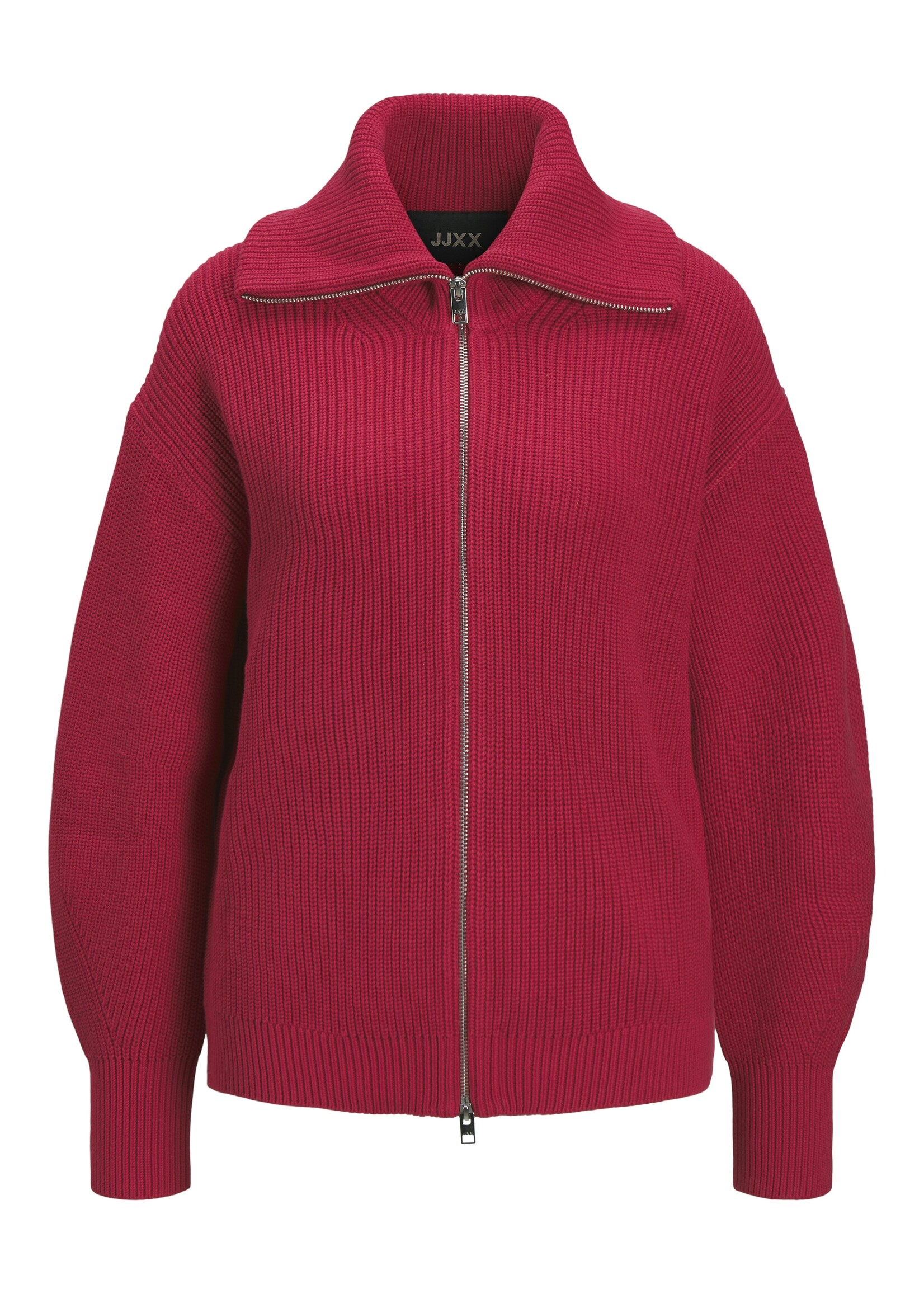 JXADELINE  ZIP CARDIGAN KNIT - BARBERRY