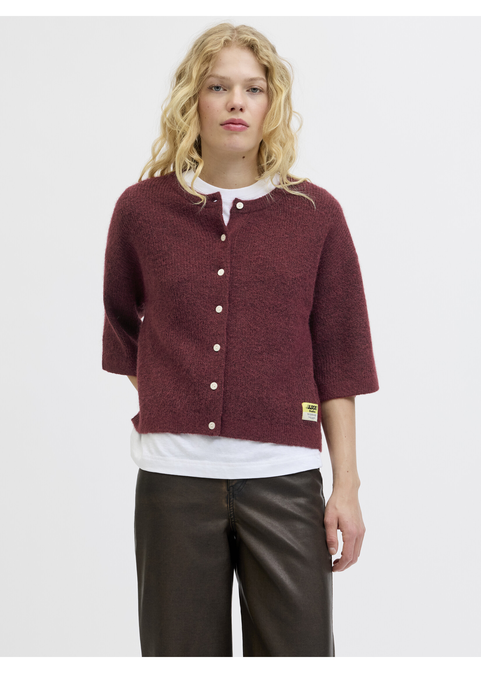 JXEVI CARDIGAN KNIT - CARBERNET