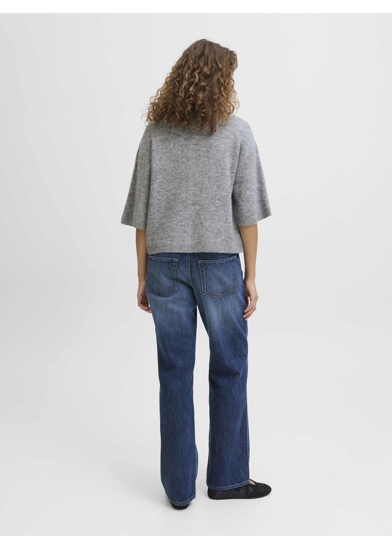 JXEVI CARDIGAN KNIT - MEDIUM GREY MELANGE