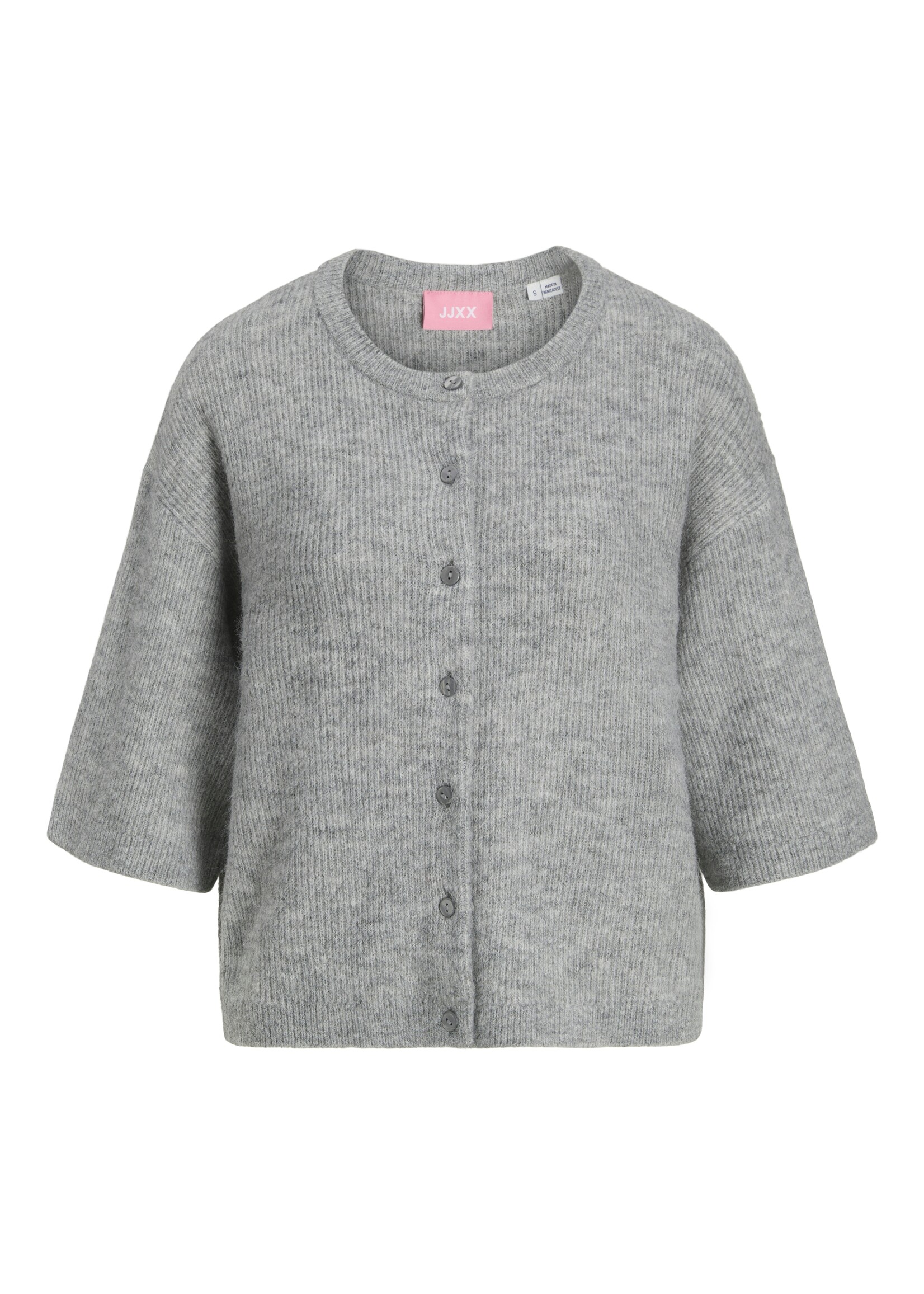 JXEVI CARDIGAN KNIT - MEDIUM GREY MELANGE