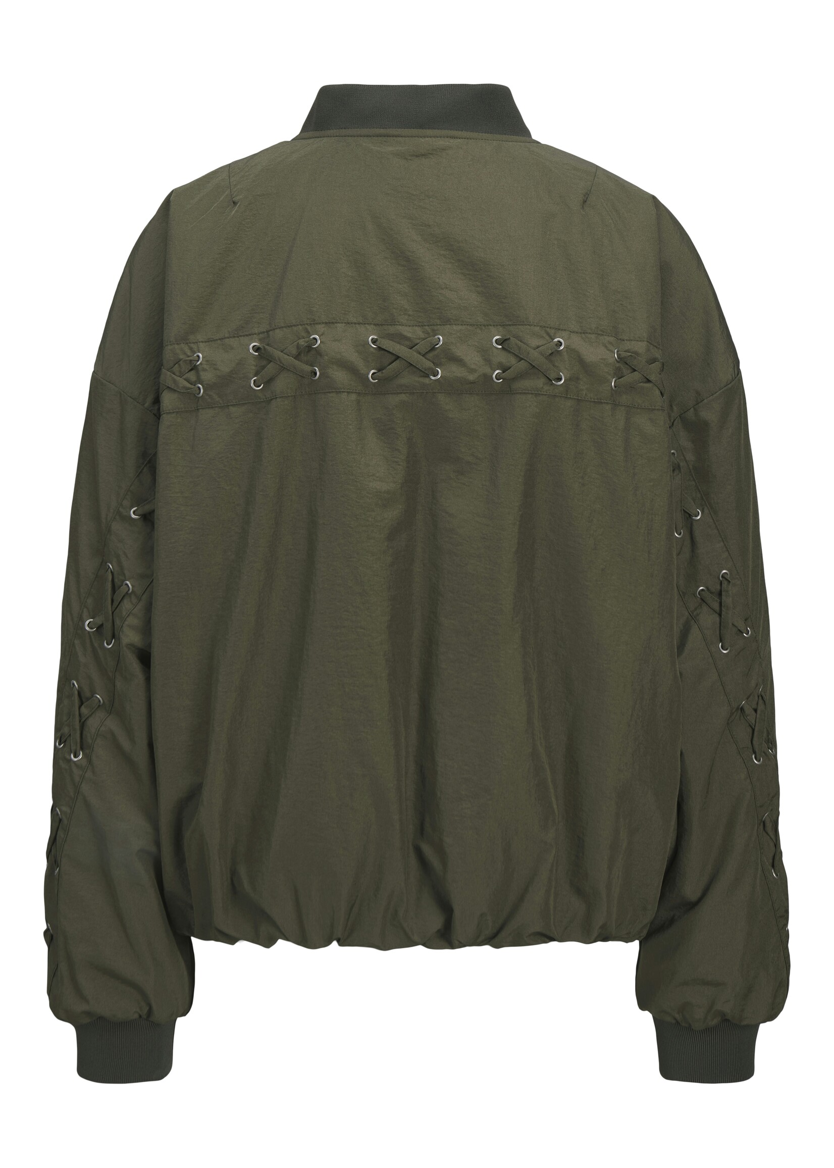 JXEMBER LACE UP BOMBER JACKET - SEA TURTLE