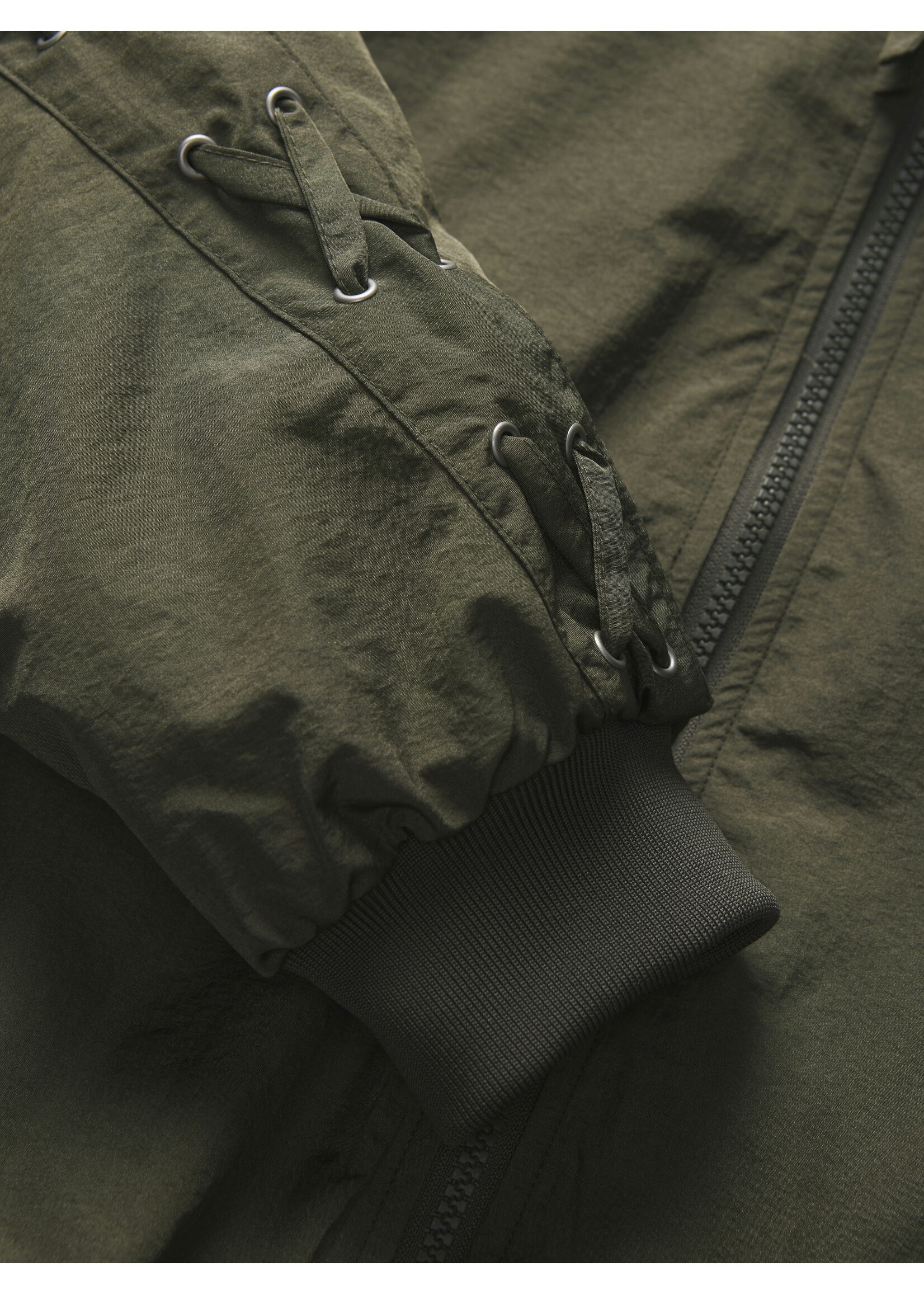 JXEMBER LACE UP BOMBER JACKET - SEA TURTLE