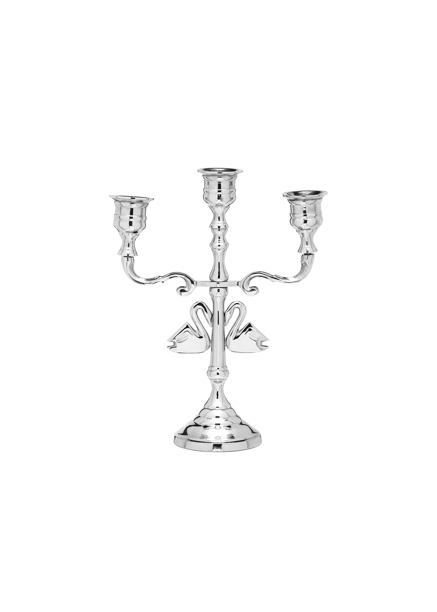 anna+nina Argent swans candle holder