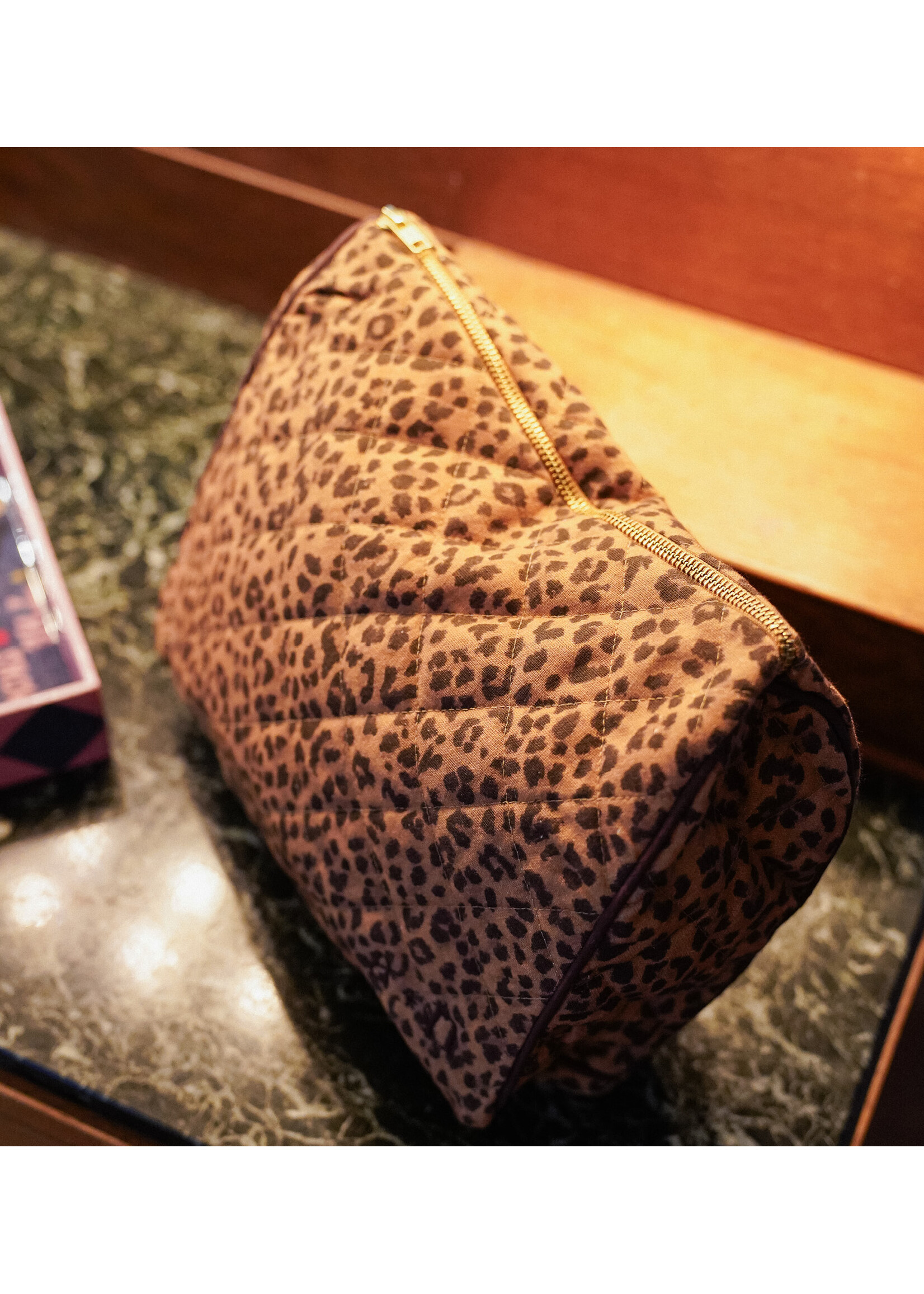 anna+nina Leopard quilted wash bag - Multicolour
