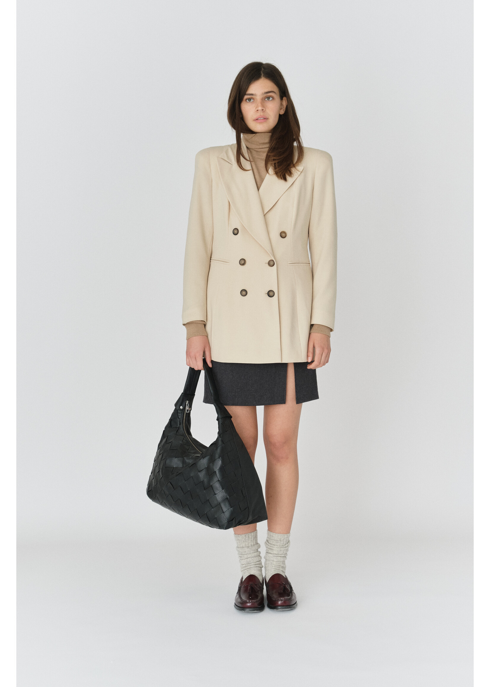 Núnoo Maxi dandy braided bag - Mountain black