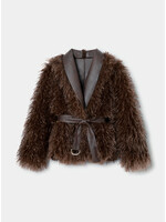 Laagam Zoya sharling short coat - Brown
