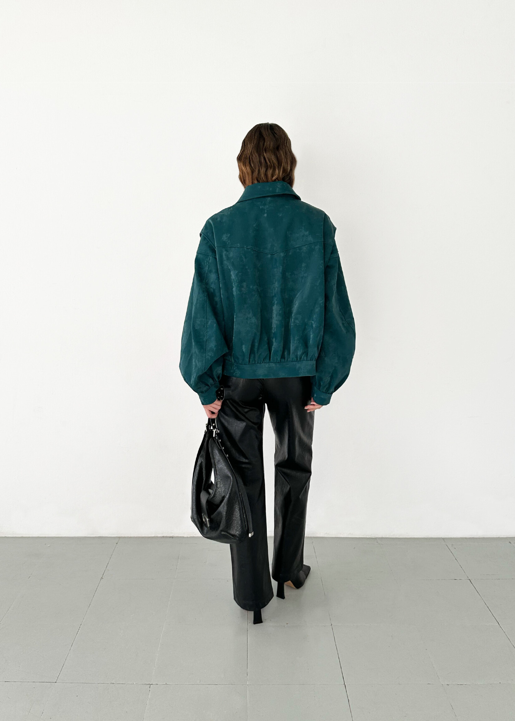 Laagam CUPIDO TEAL GREEN BOMBER JACKET
