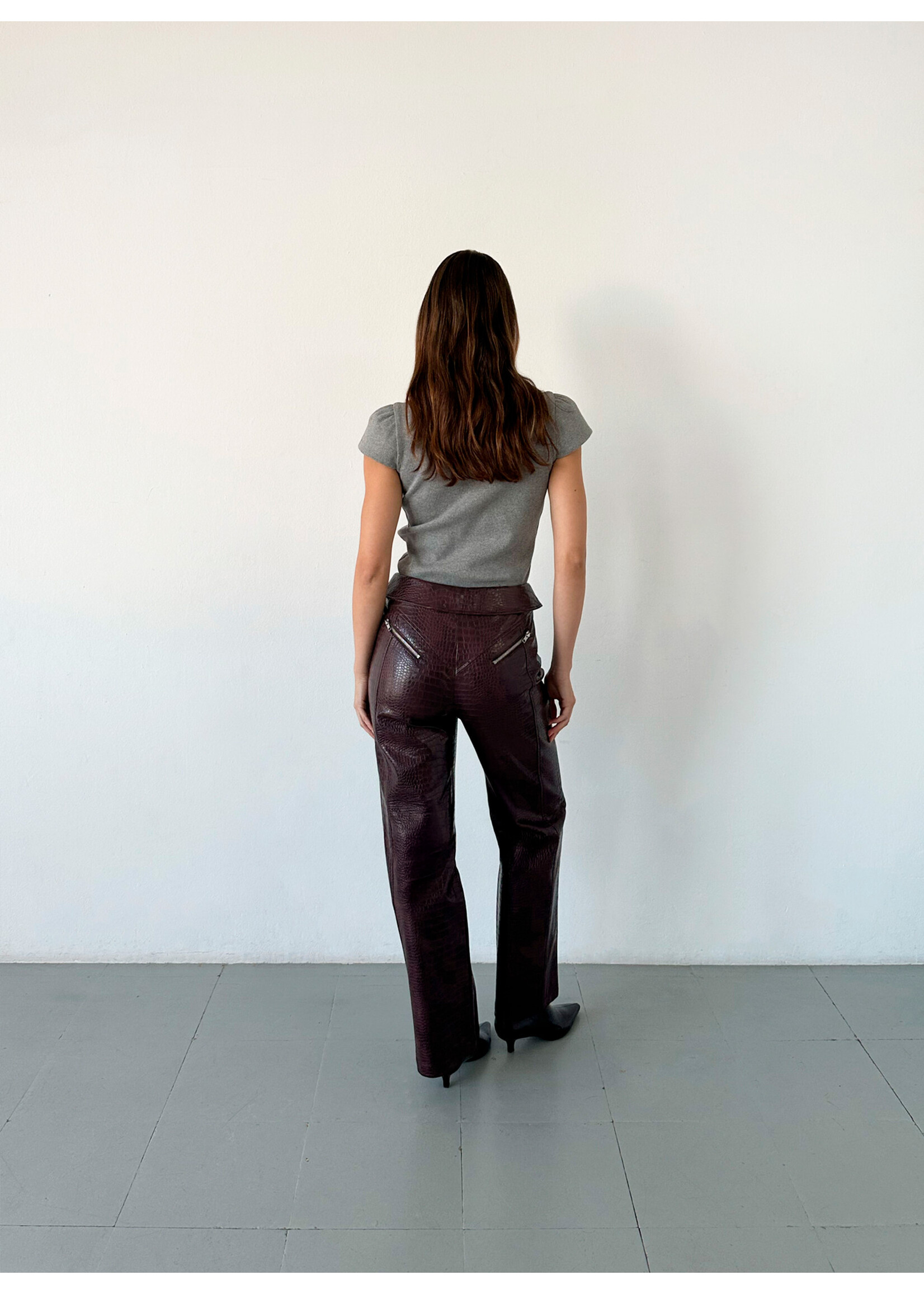 Laagam Horus textured pants - Burgundy